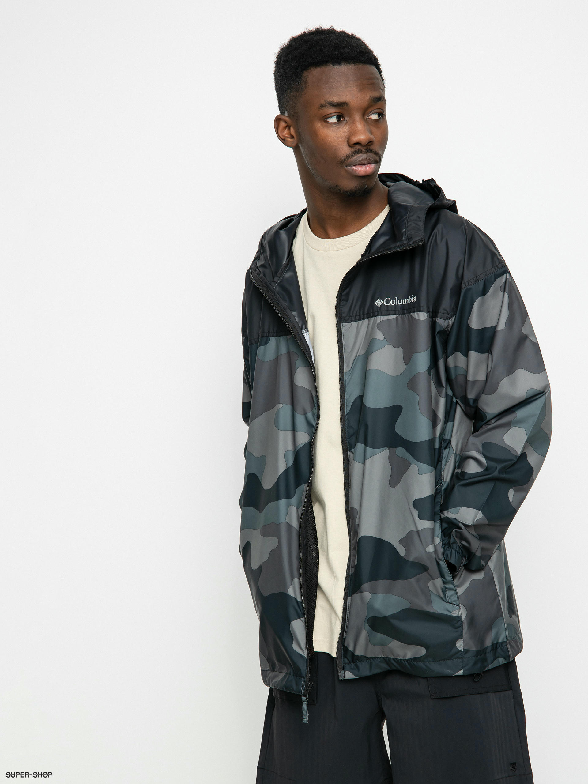 Black camo shop rain jacket