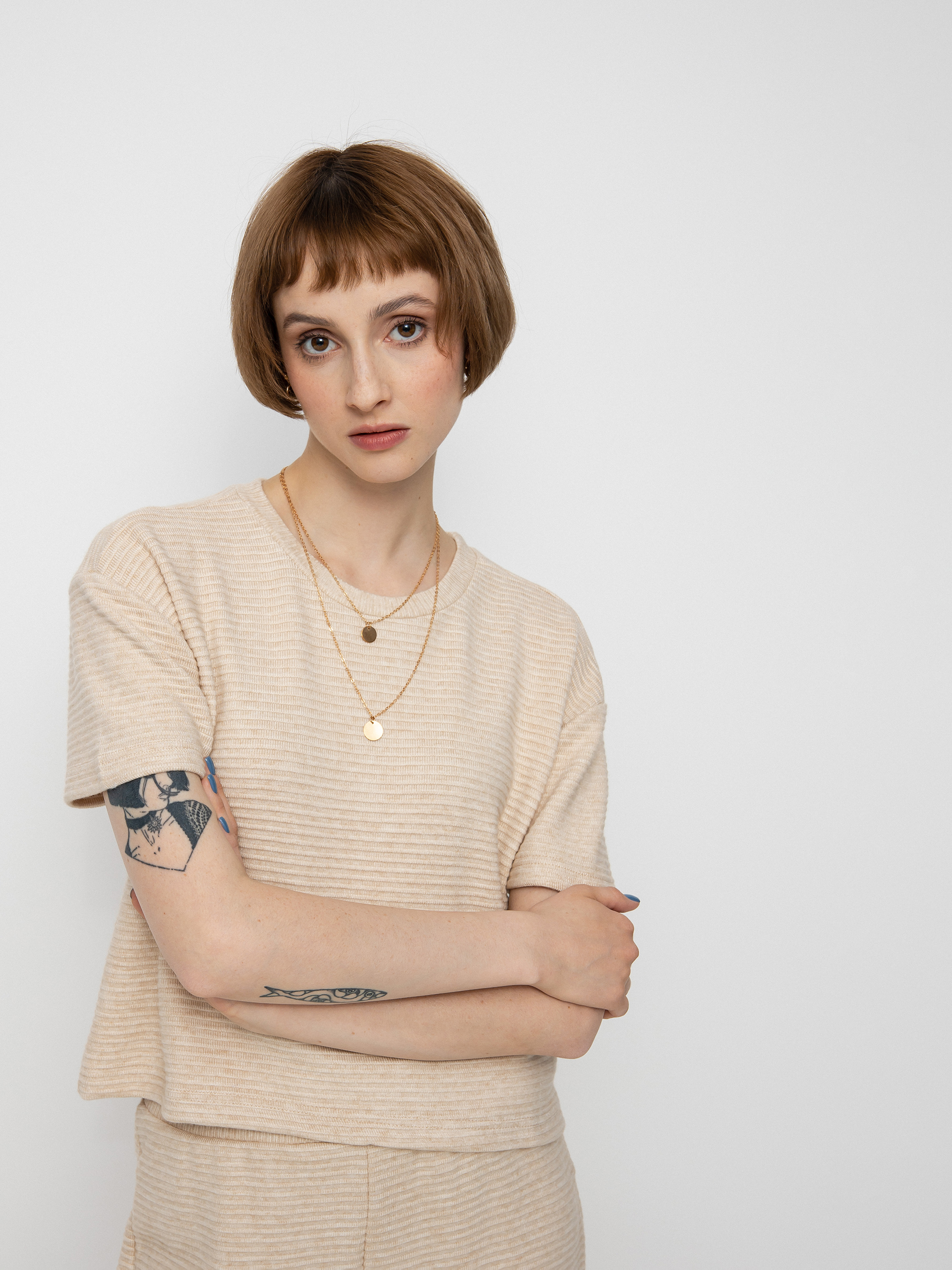 Brixton Bandera Boxy Top T-shirt Wmn (heather soft pink)