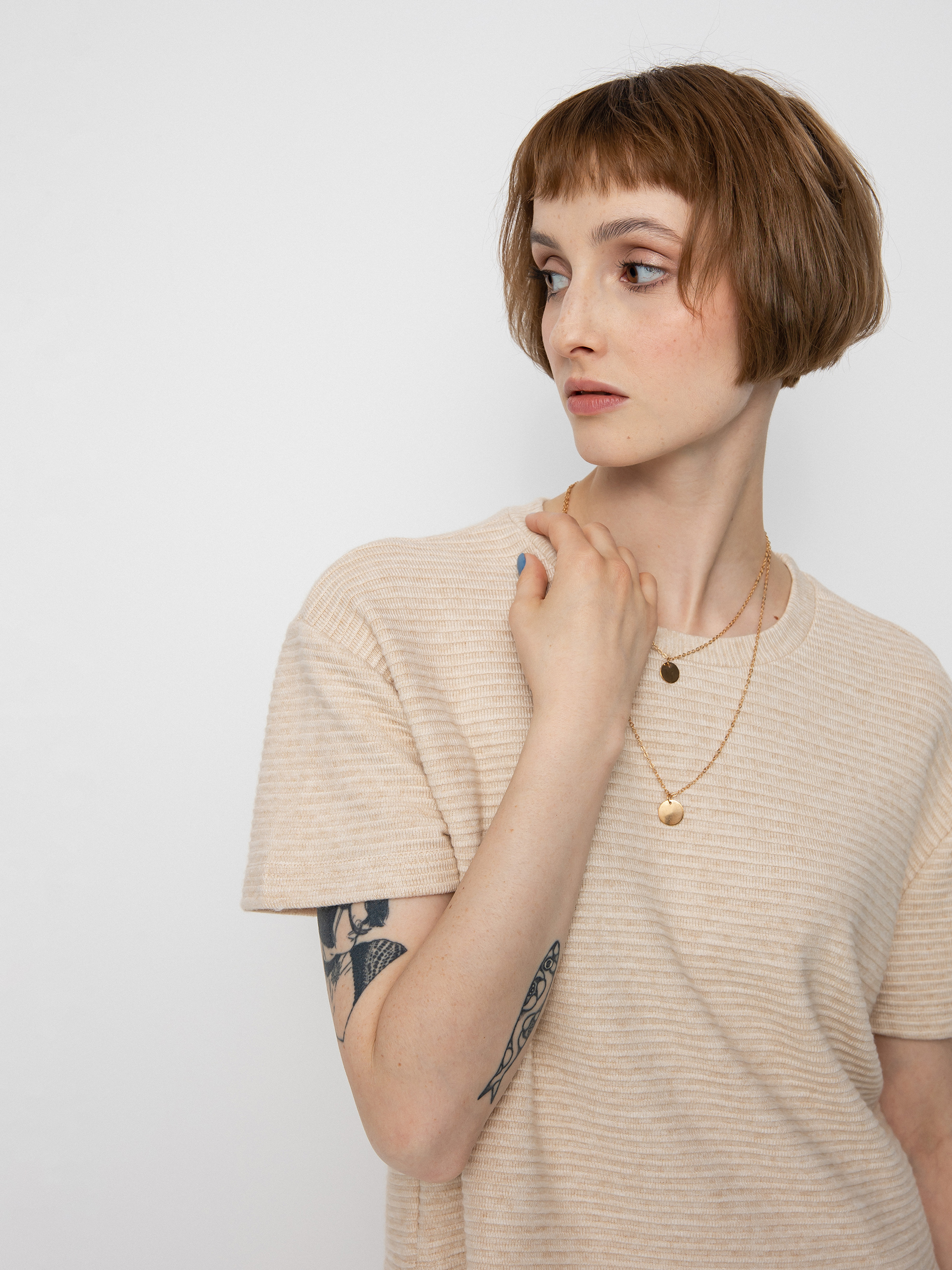 Brixton Bandera Boxy Top T-shirt Wmn (heather soft pink)