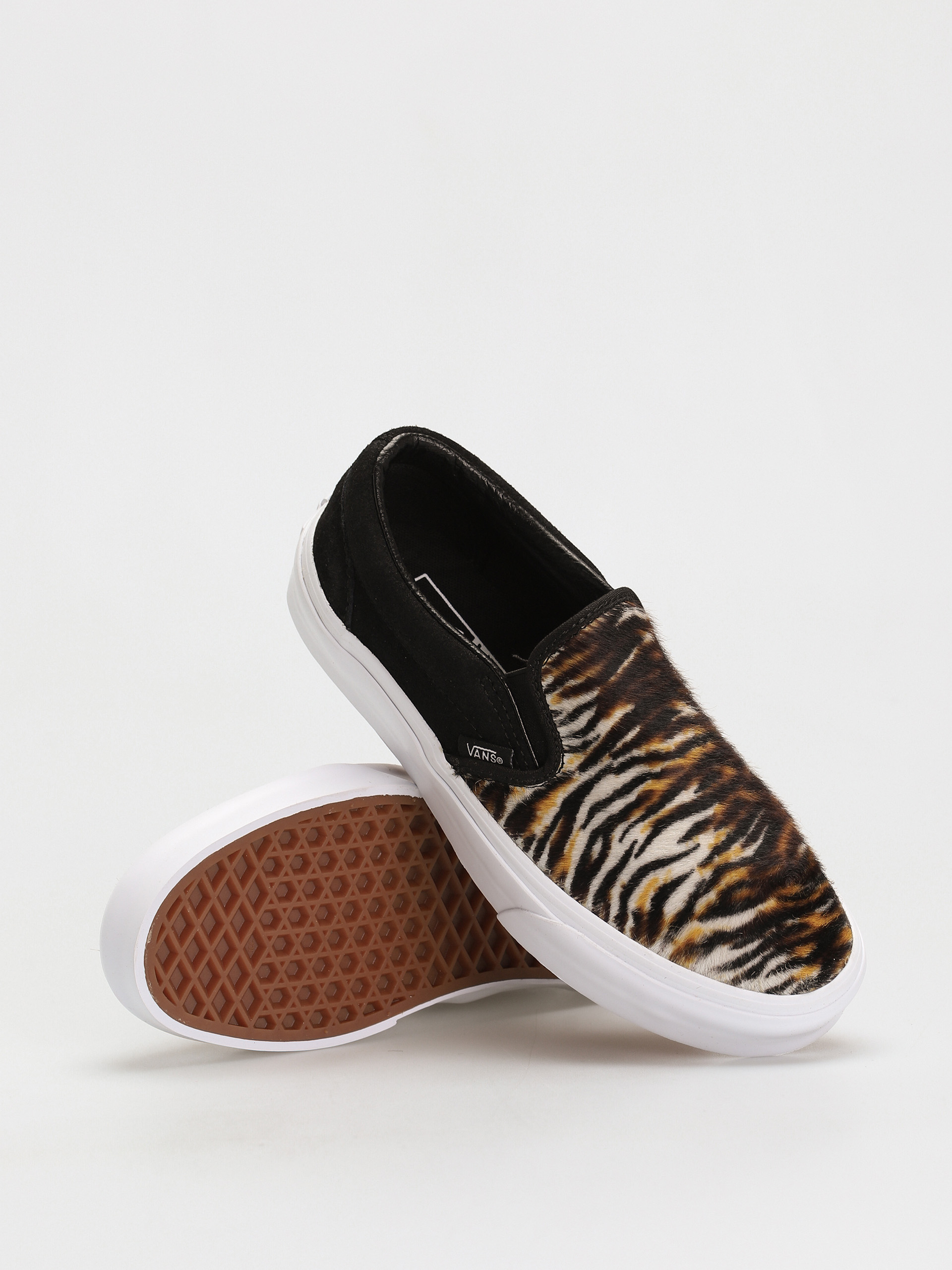 Vans Classic Slip On Shoes (soft suede/black/tiger)