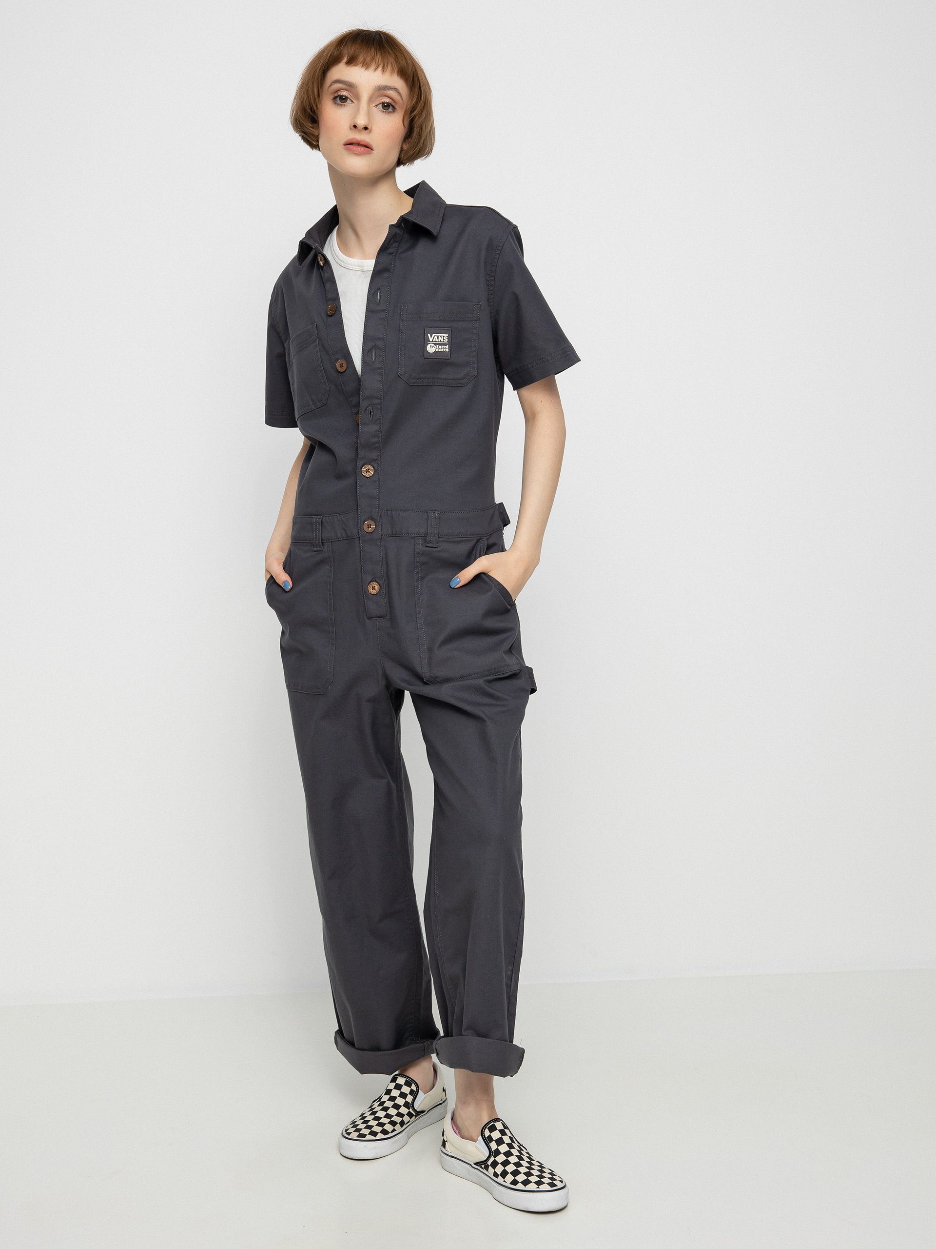 Womens Vans Textured Waves Overall (jumper asphalt)