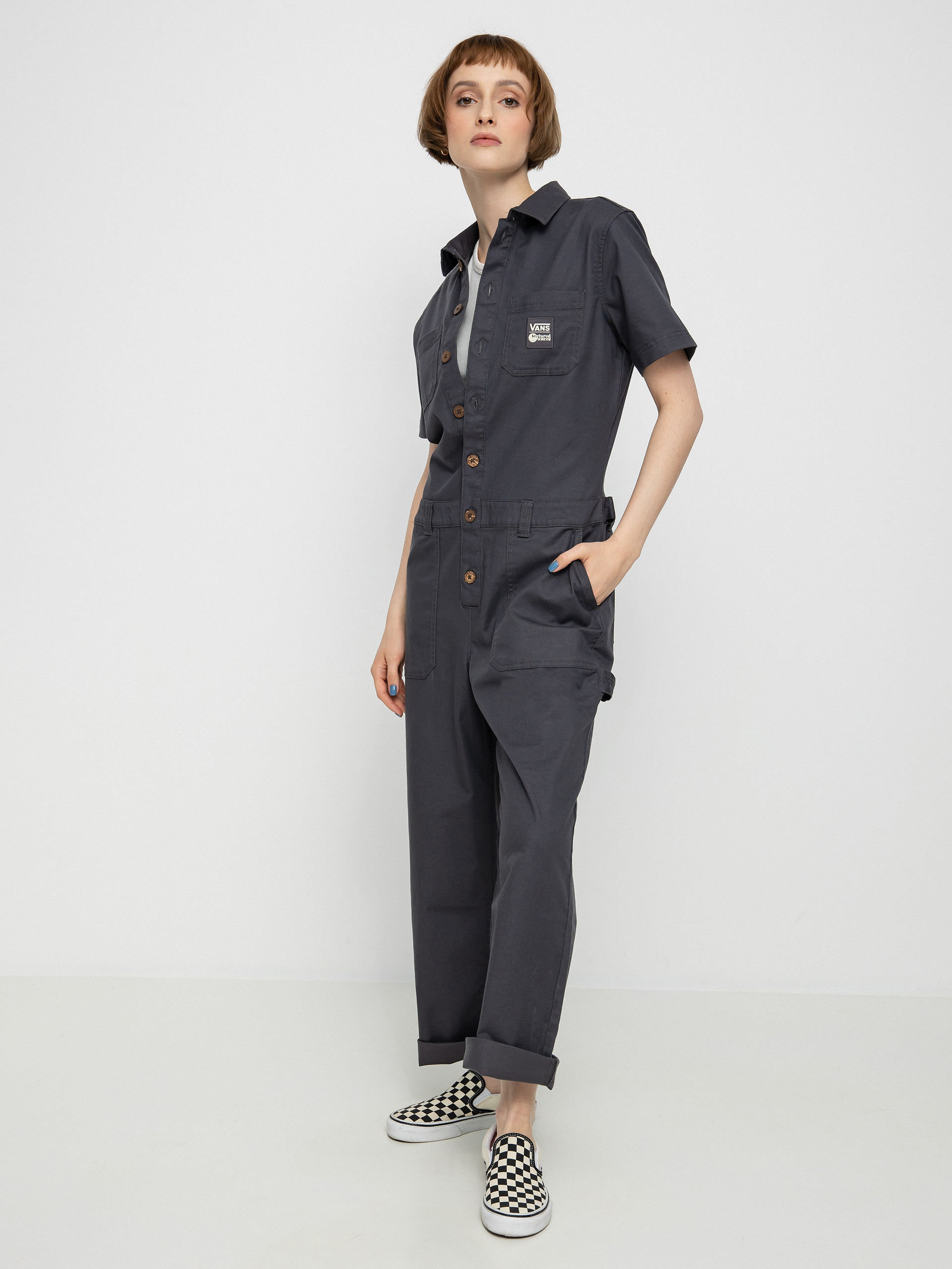 Womens Vans Textured Waves Overall (jumper asphalt)