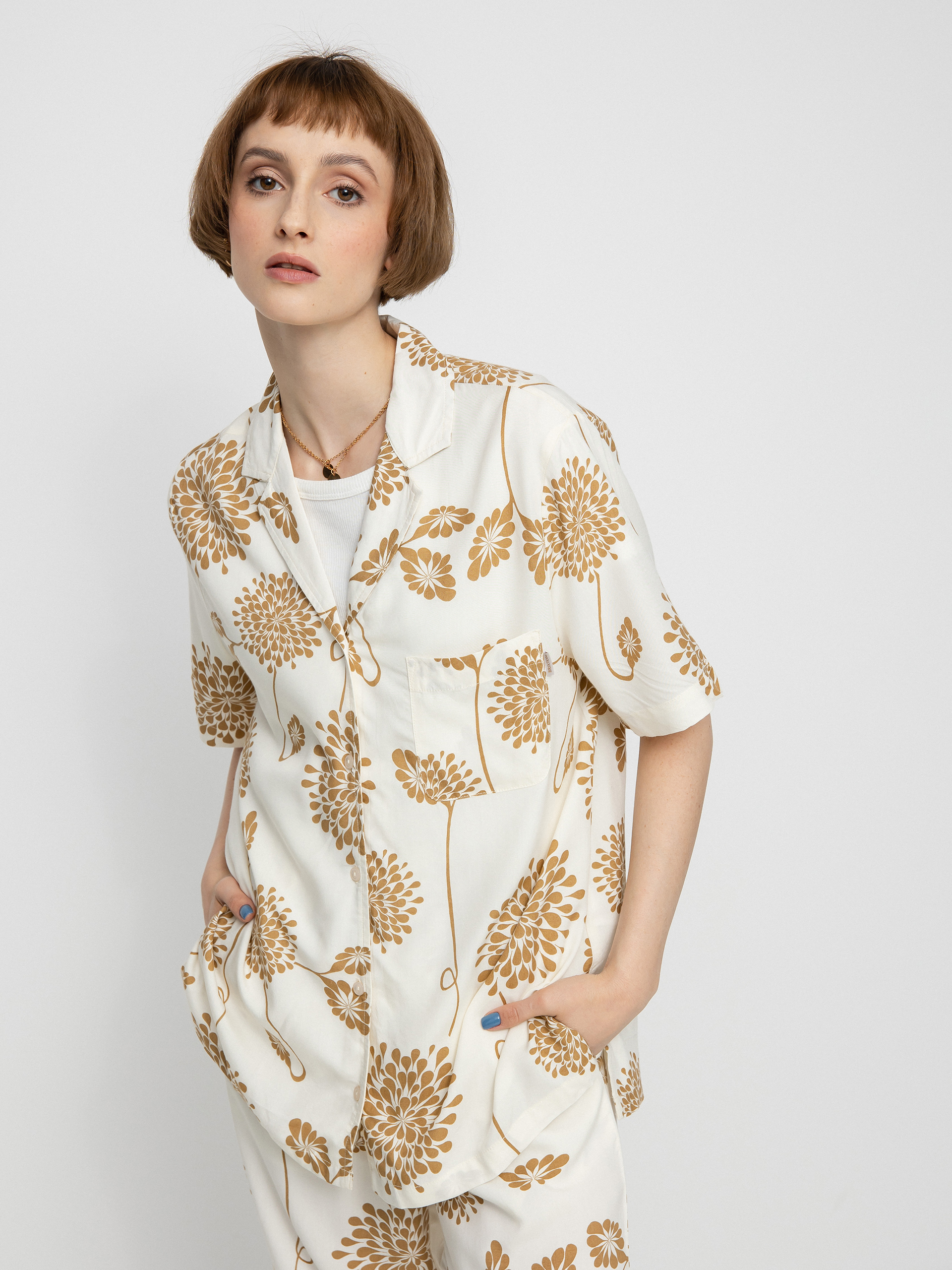 Brixton Bunker Garden Floral Bf Hemd Wmn (dove)