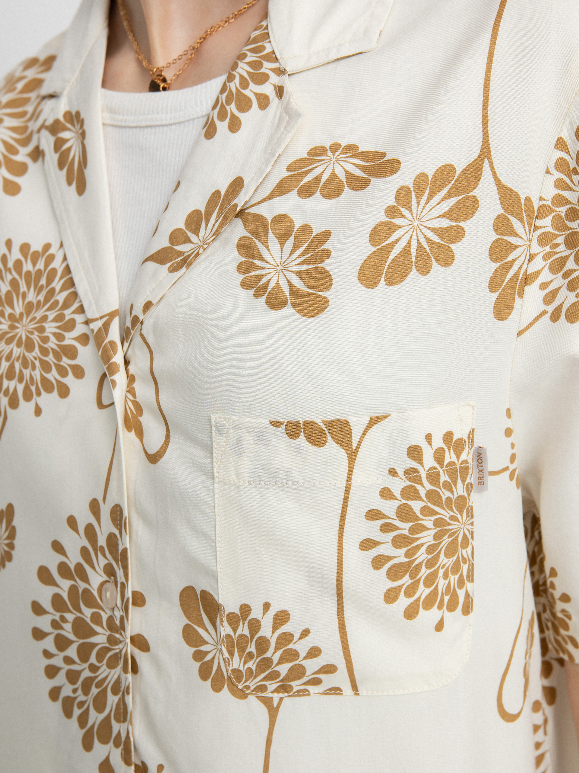 Brixton Bunker Garden Floral Bf Shirt Wmn (dove)