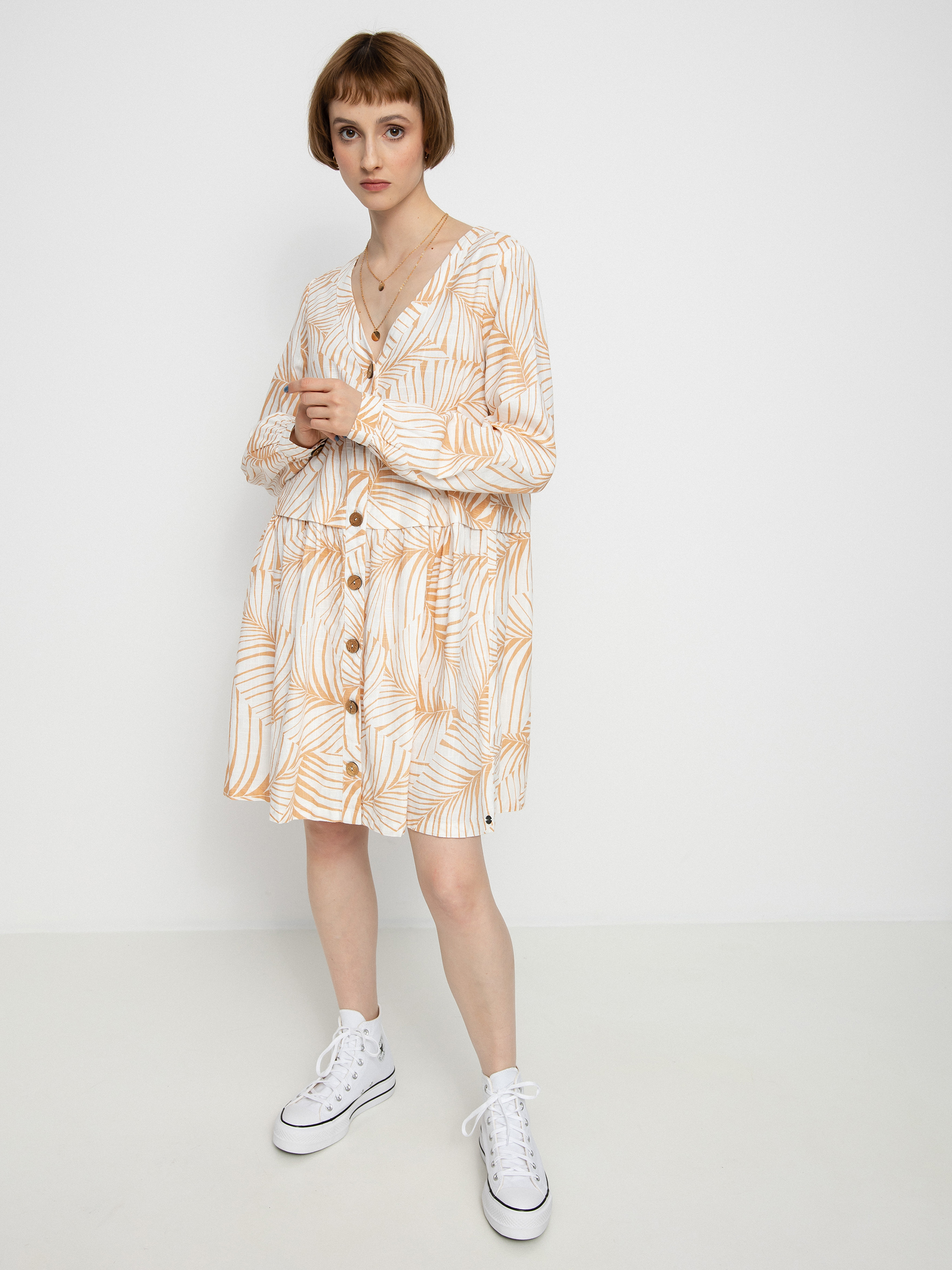 Roxy Wishing Girl Dress Wmn (toast palm tree dreams)