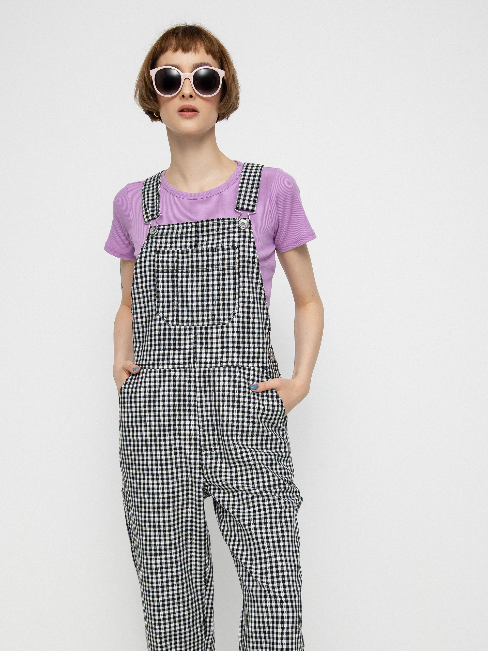 Brixton Christina Crop Overall Pants Wmn (black gingham)