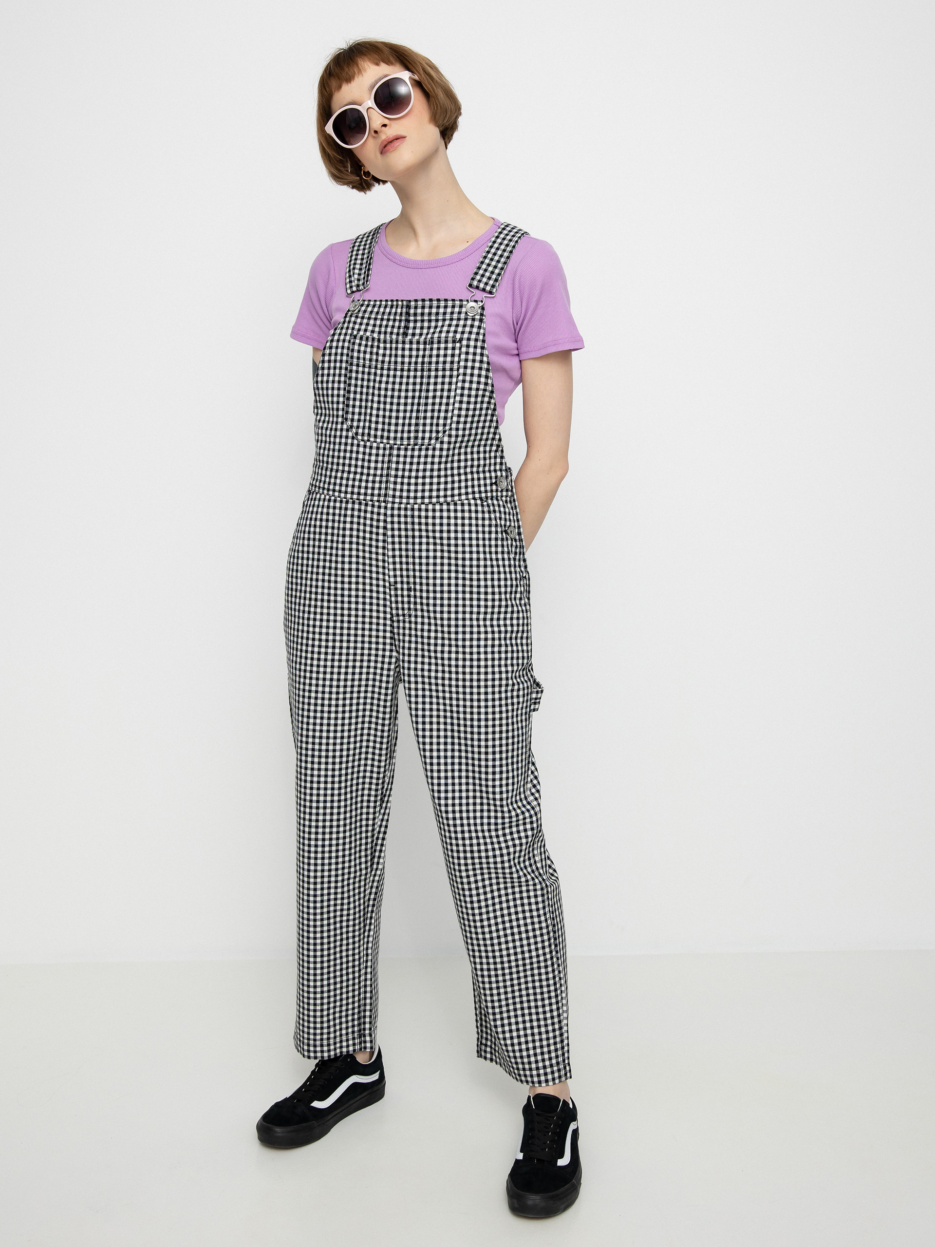 Brixton Christina Crop Overall Hose Wmn (black gingham)