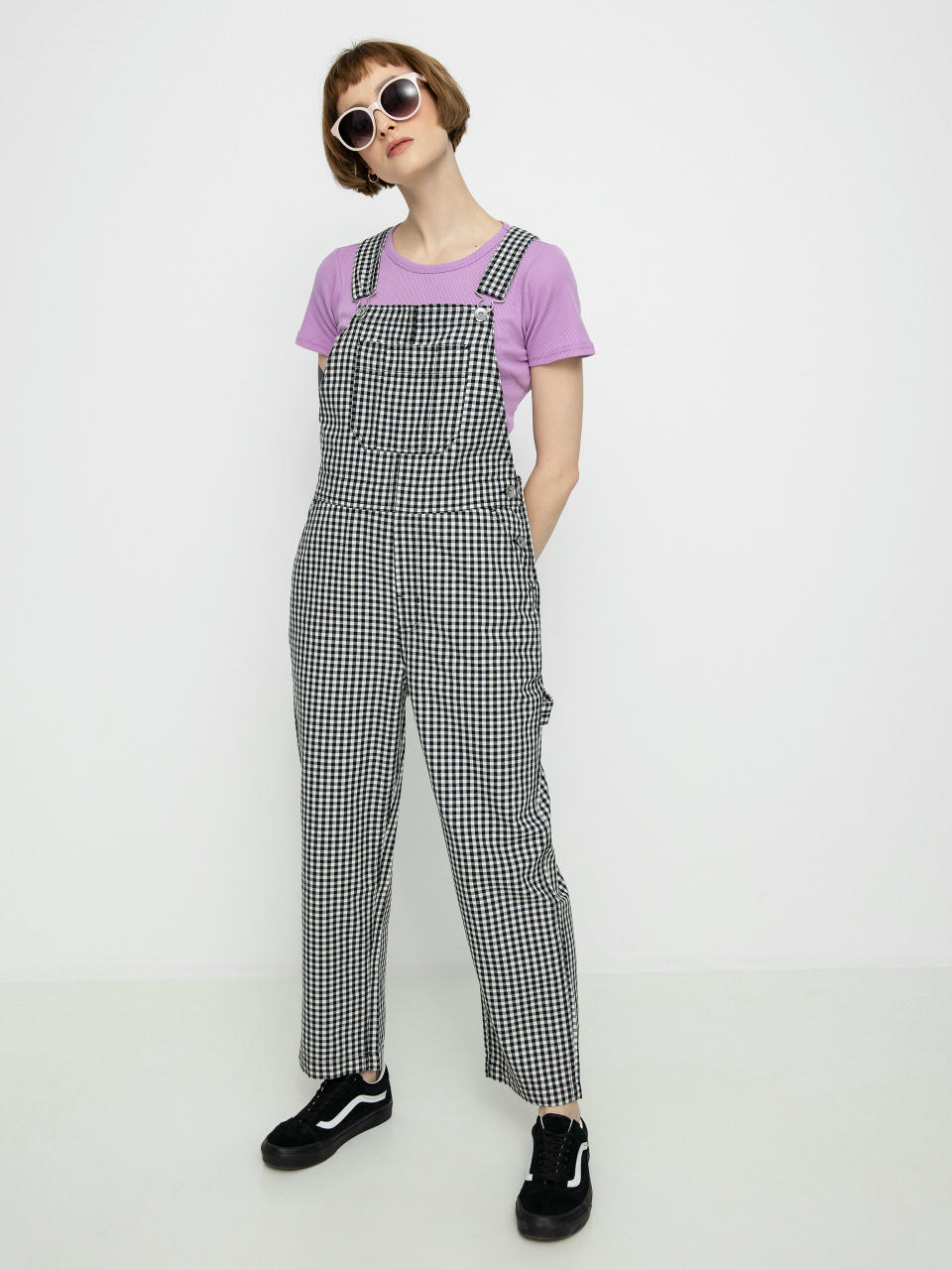 Brixton Christina Crop Overall Pants Wmn (black gingham)