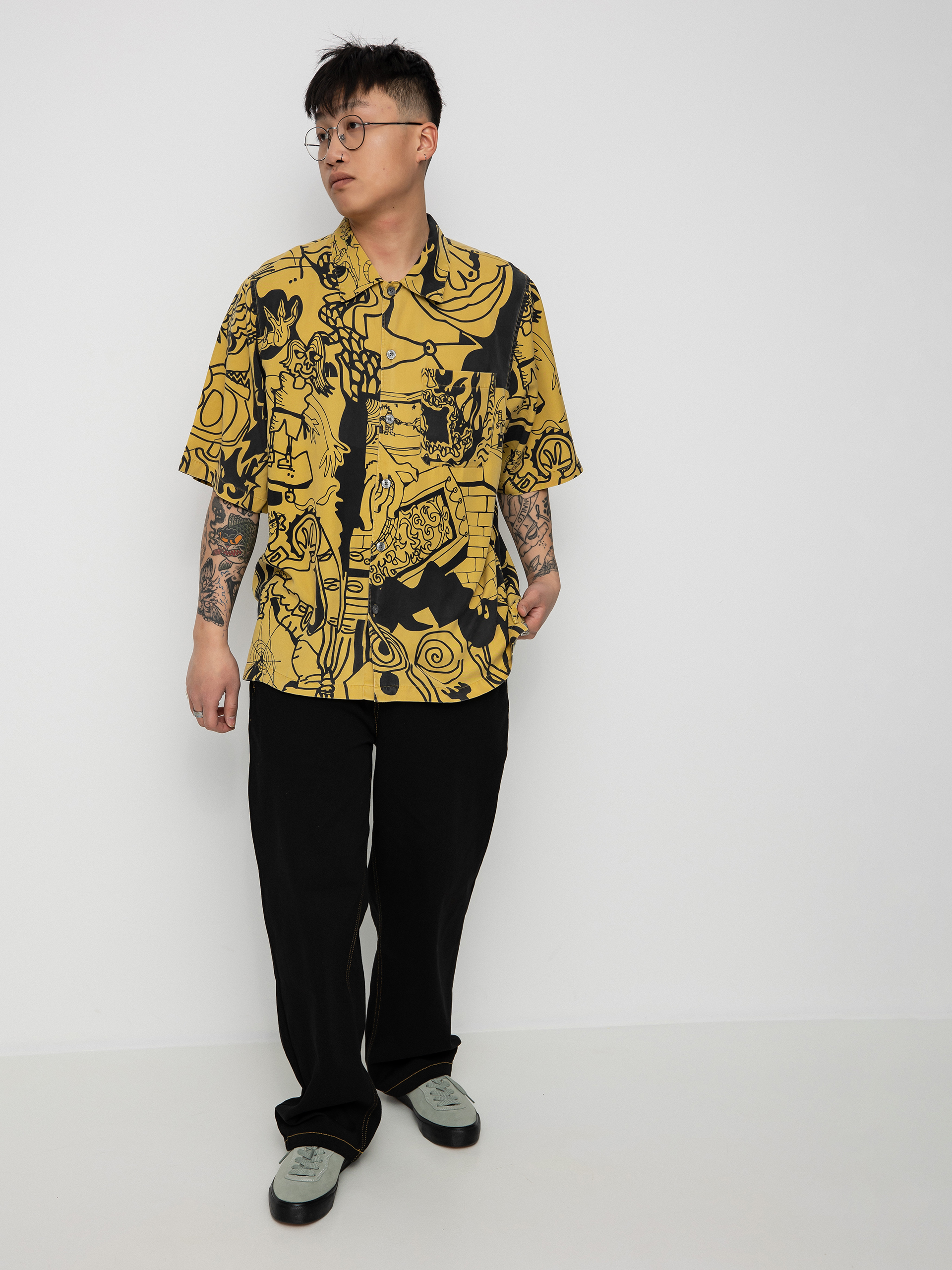 Polar Skate Emile Art Shirt (yellow/black)