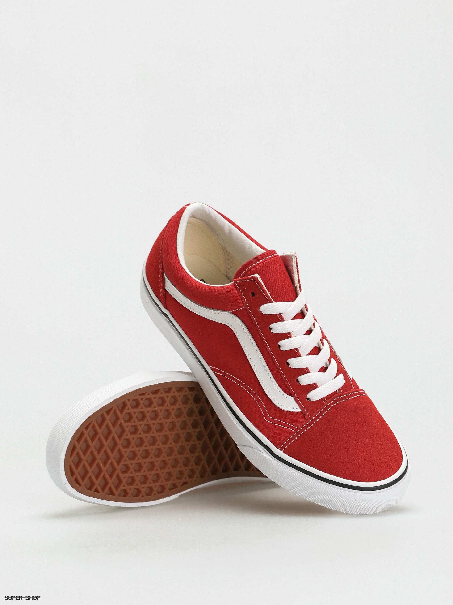 Vans red 2025 low tops