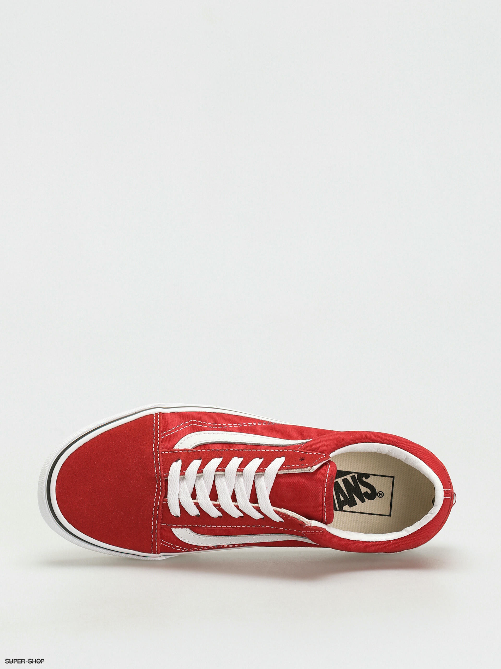 Vans red and discount white old skool