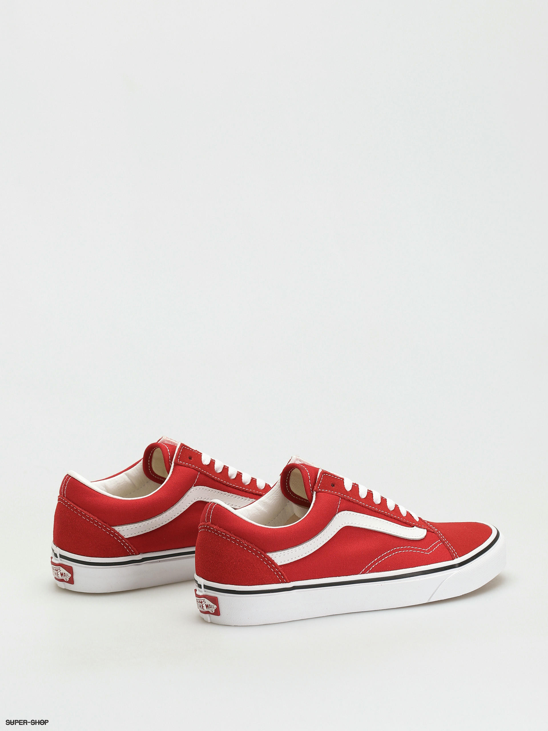 Vans old skool white and red trainers sale