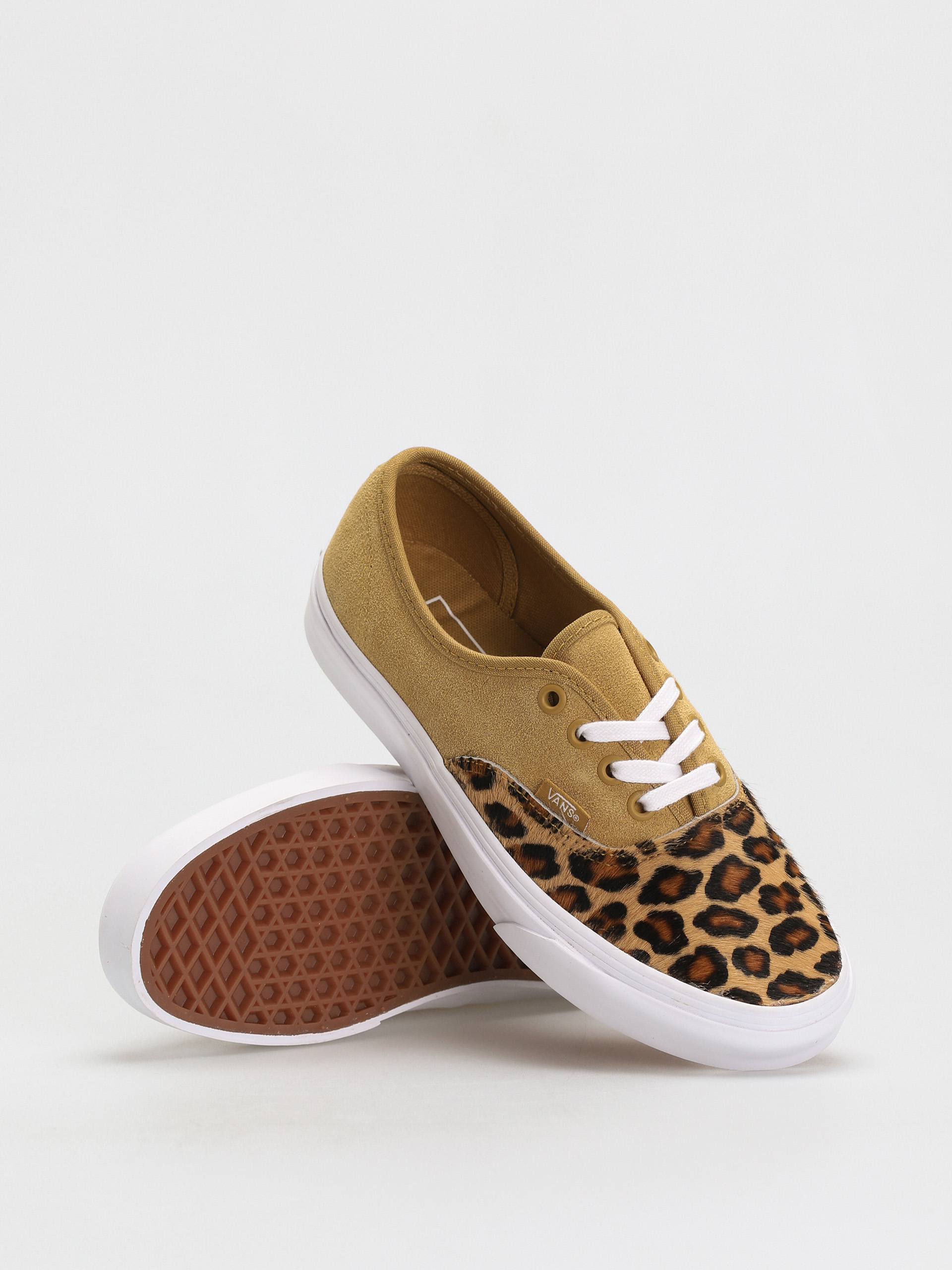 Vans Authentic Shoes (soft suede/mustard gold/leopard)
