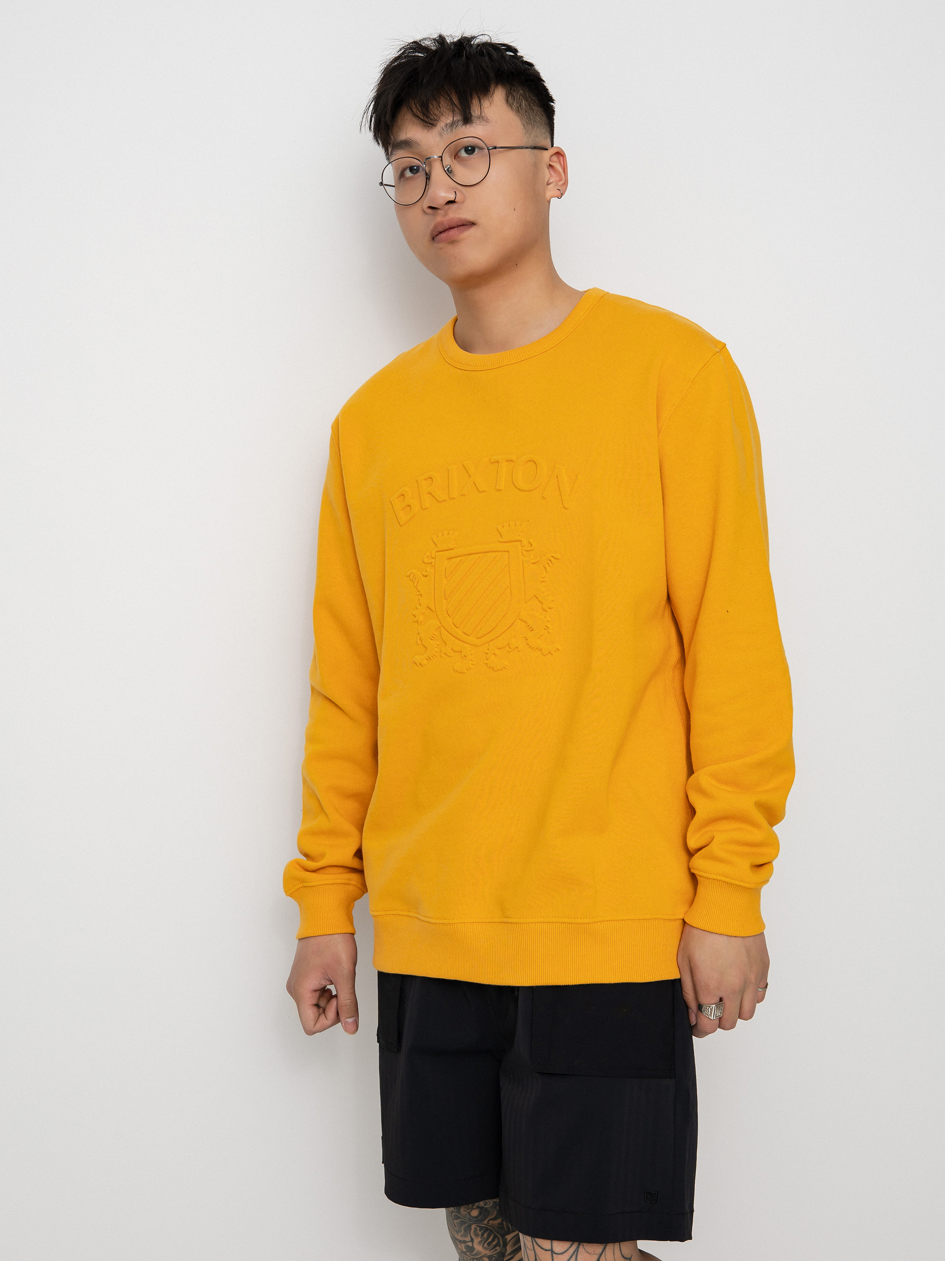 Brixton Lion Crest Crew Sweatshirt (golden glow)