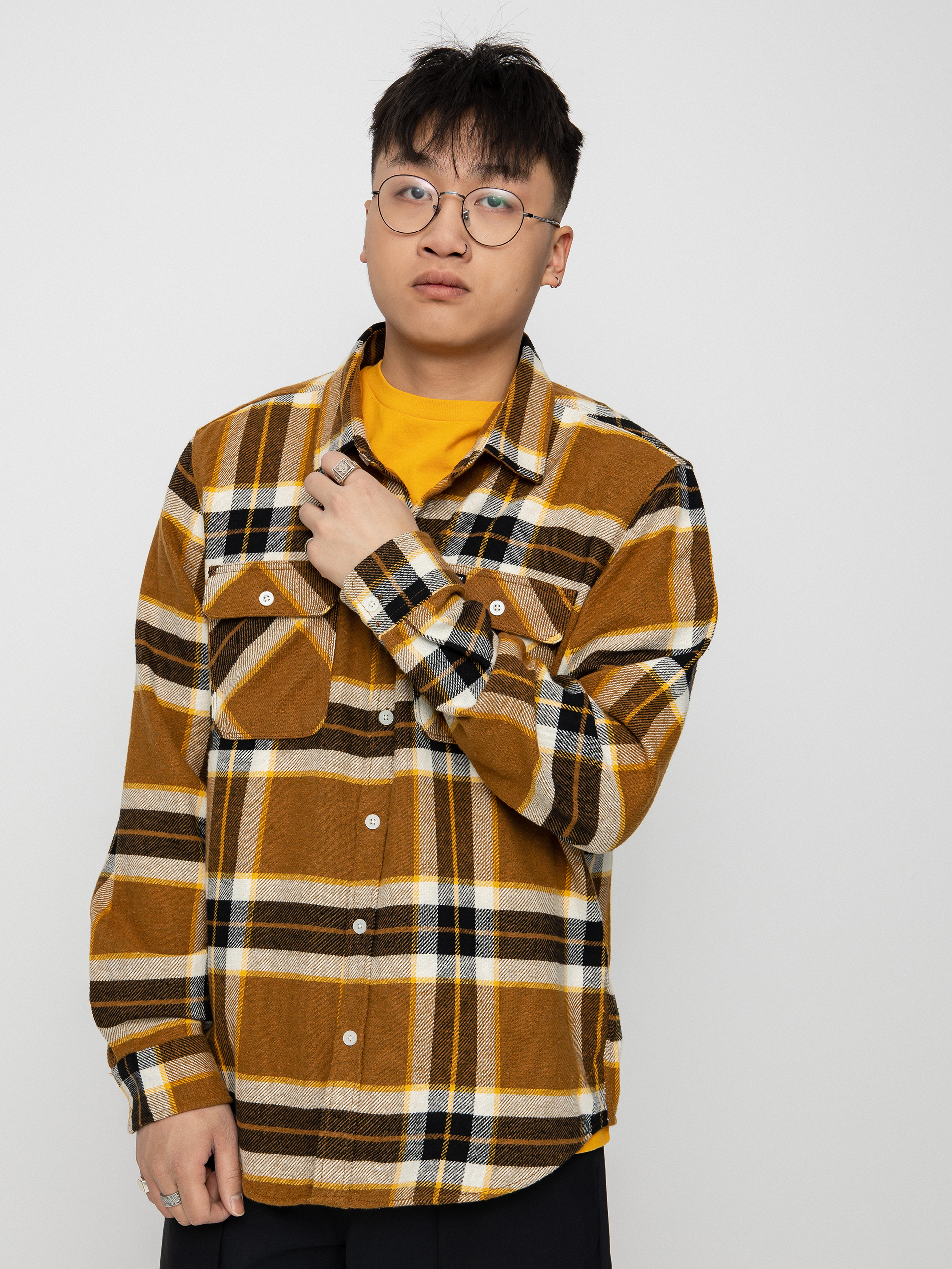 Brixton Bowery Flannel Ls Shirt (medal bronze)