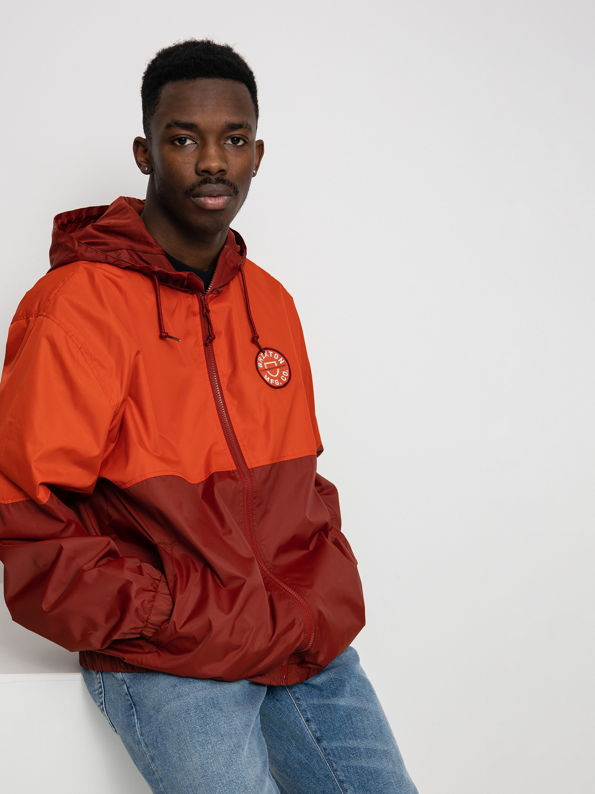 Brixton Claxton Crest Lw Zip HD Jacket (phoenix orange/dark brick)