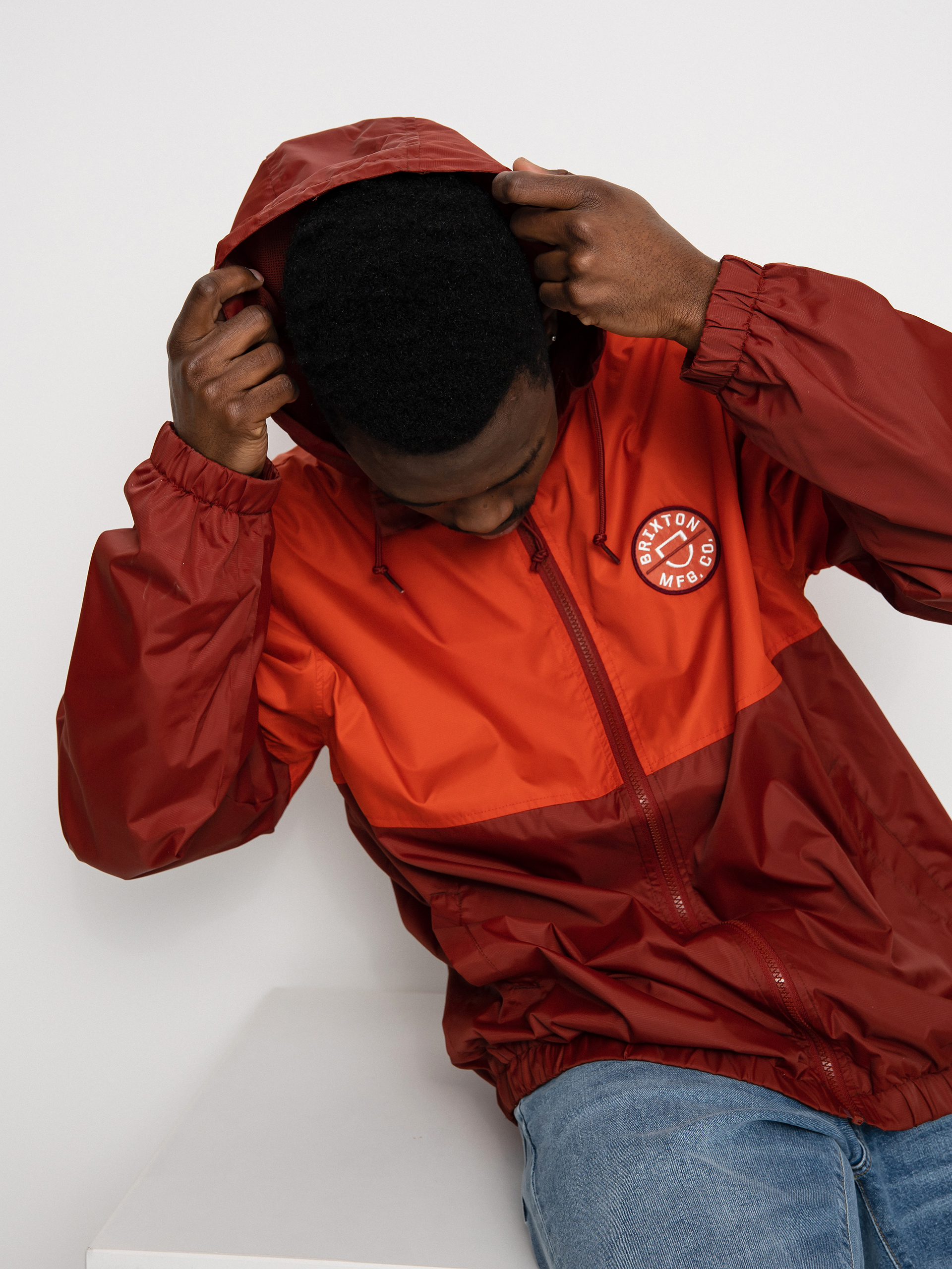 Brixton Claxton Crest Lw Zip HD Jacket (phoenix orange/dark brick)