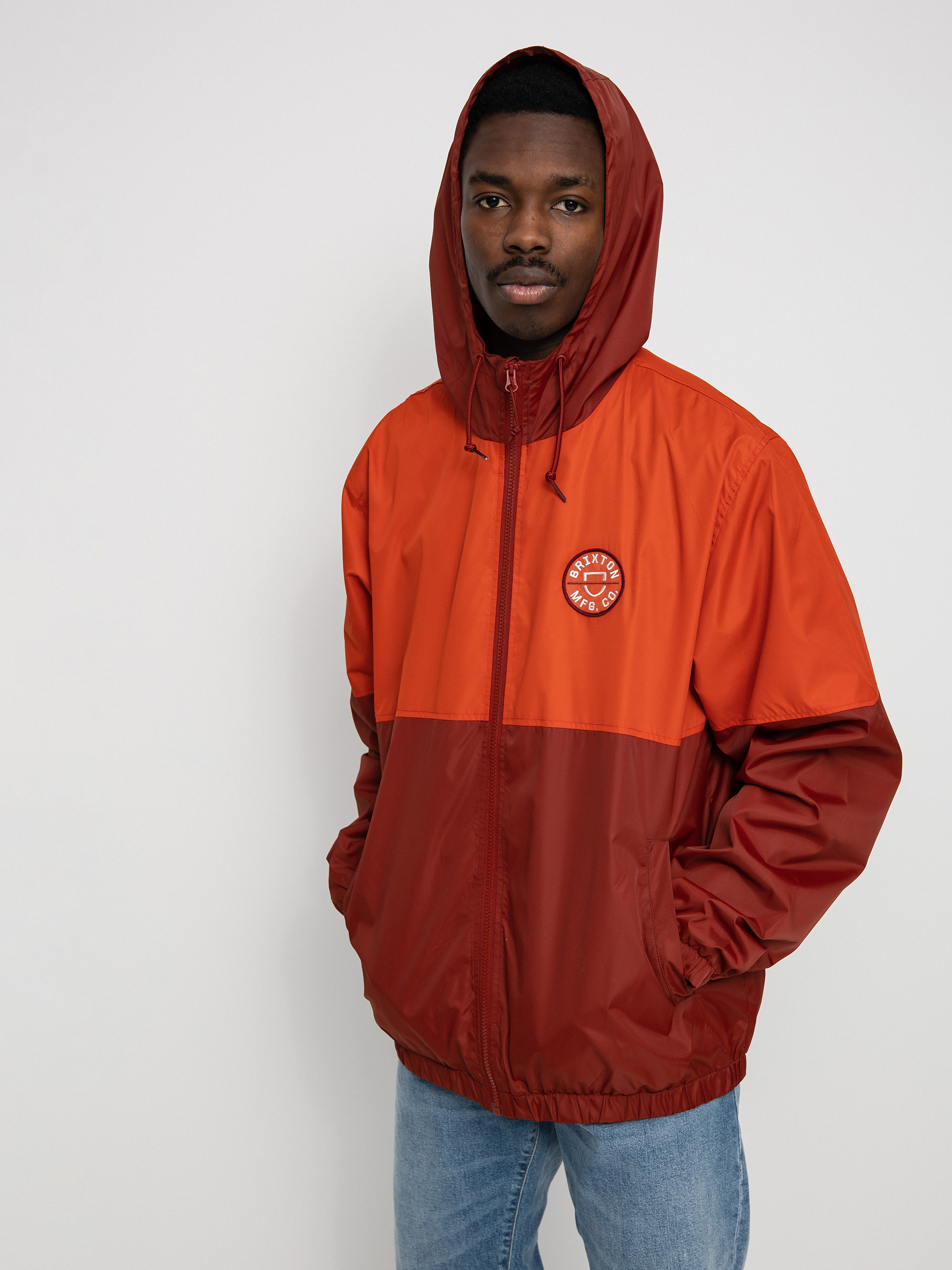 Brixton Claxton Crest Lw Zip HD Jacket (phoenix orange/dark brick)