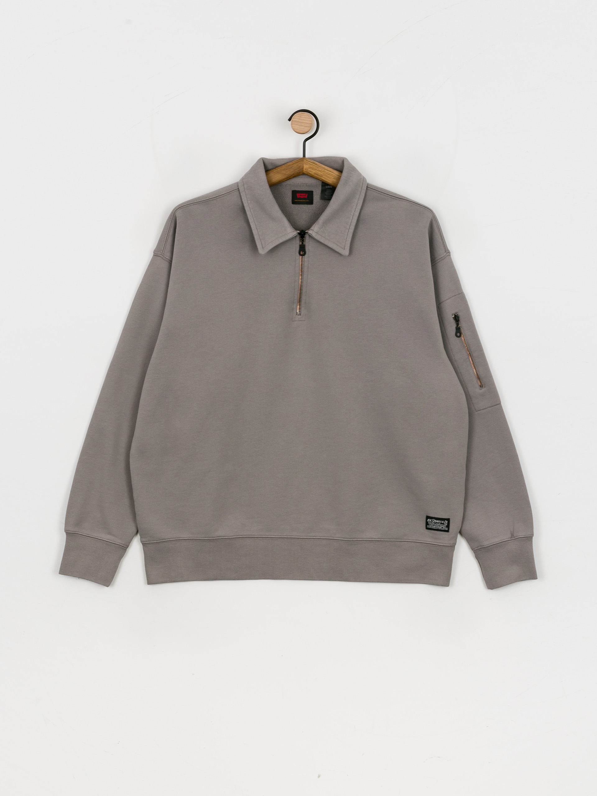 Levi's® Skate New Quarter Zip Sweatshirt (cliff grey)