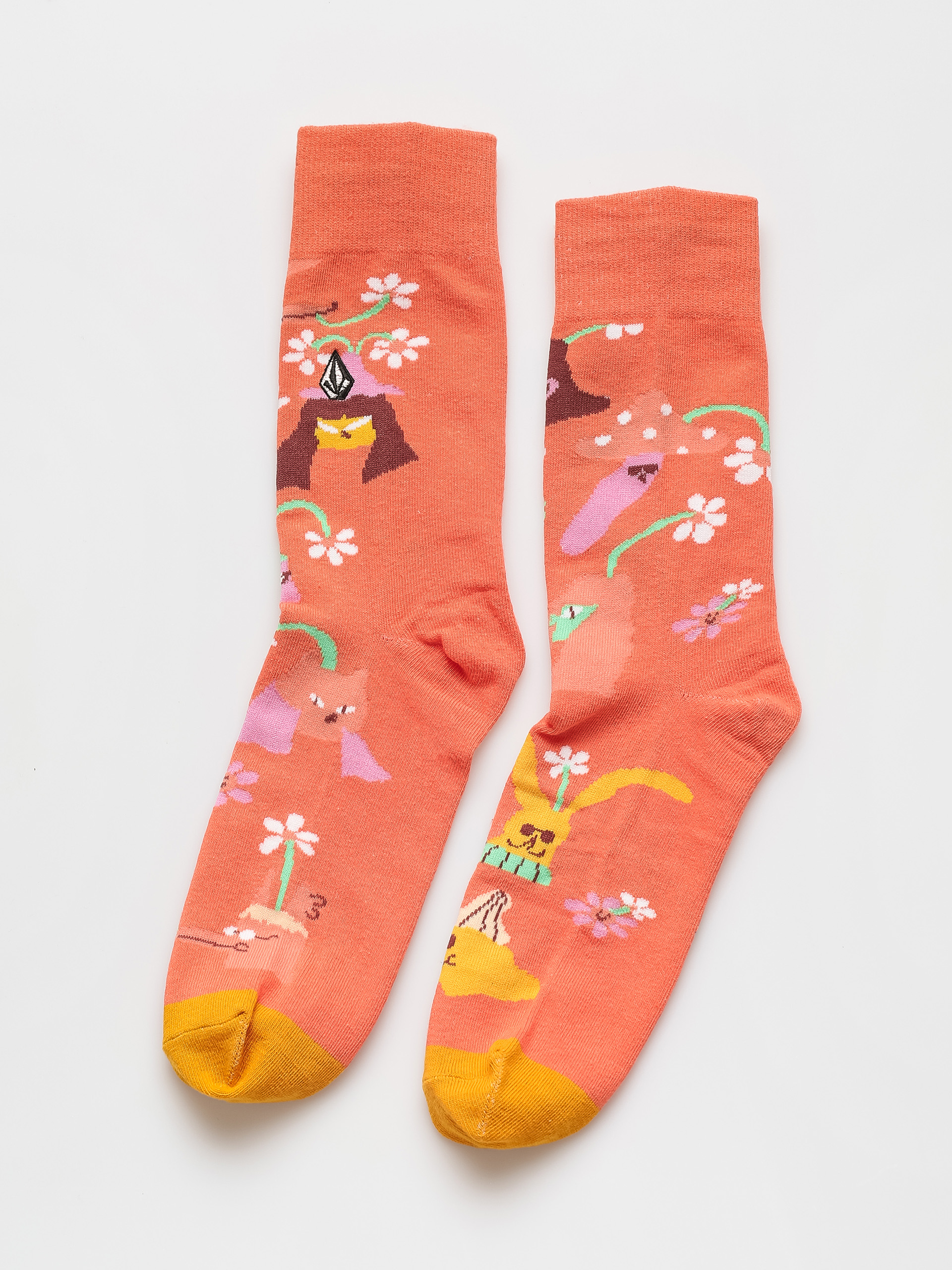 Volcom Fa Egle Zvirblt Socks (living coral)