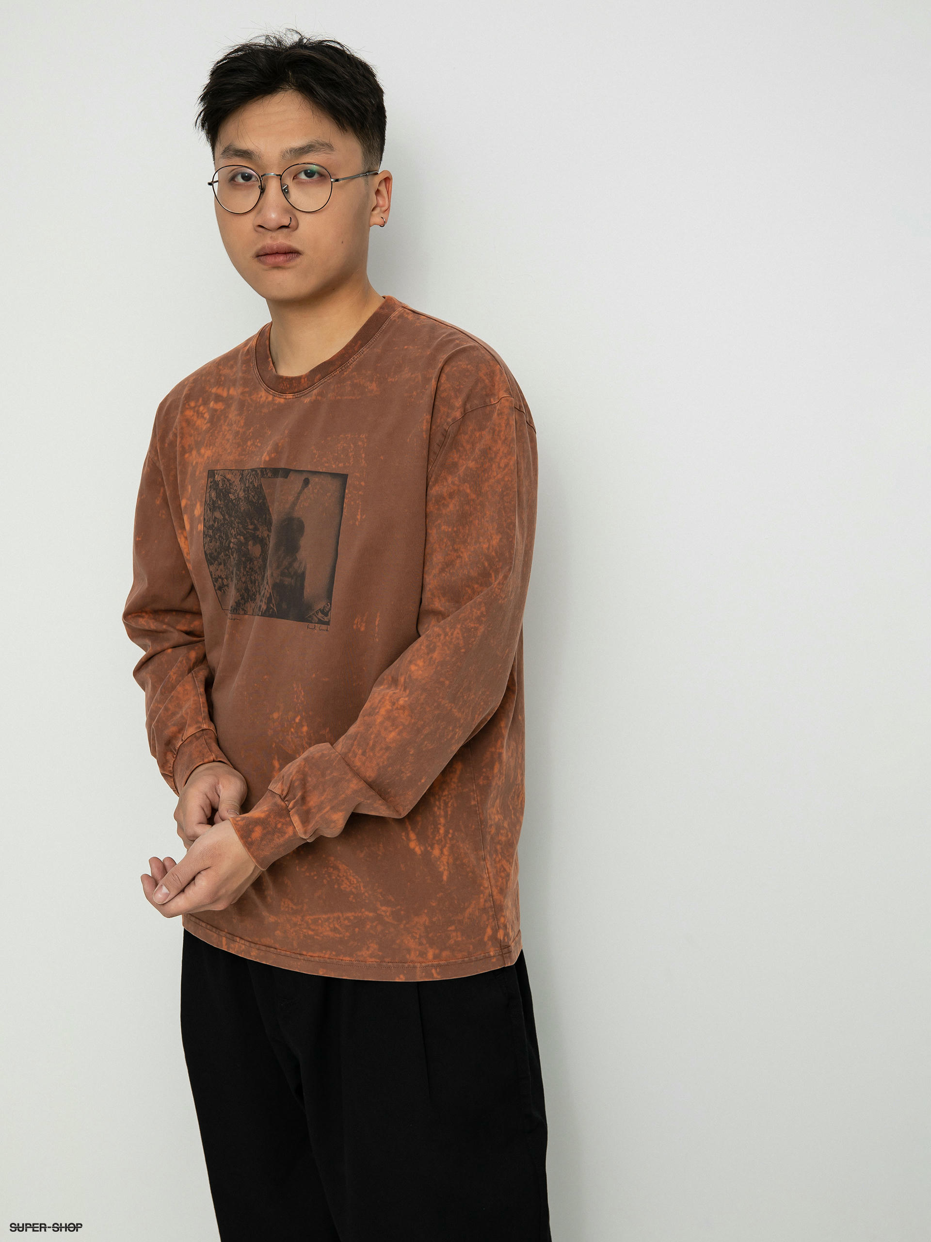 Polar Skate Co. Leaves and Window Long Sleeve T Shirt Rust