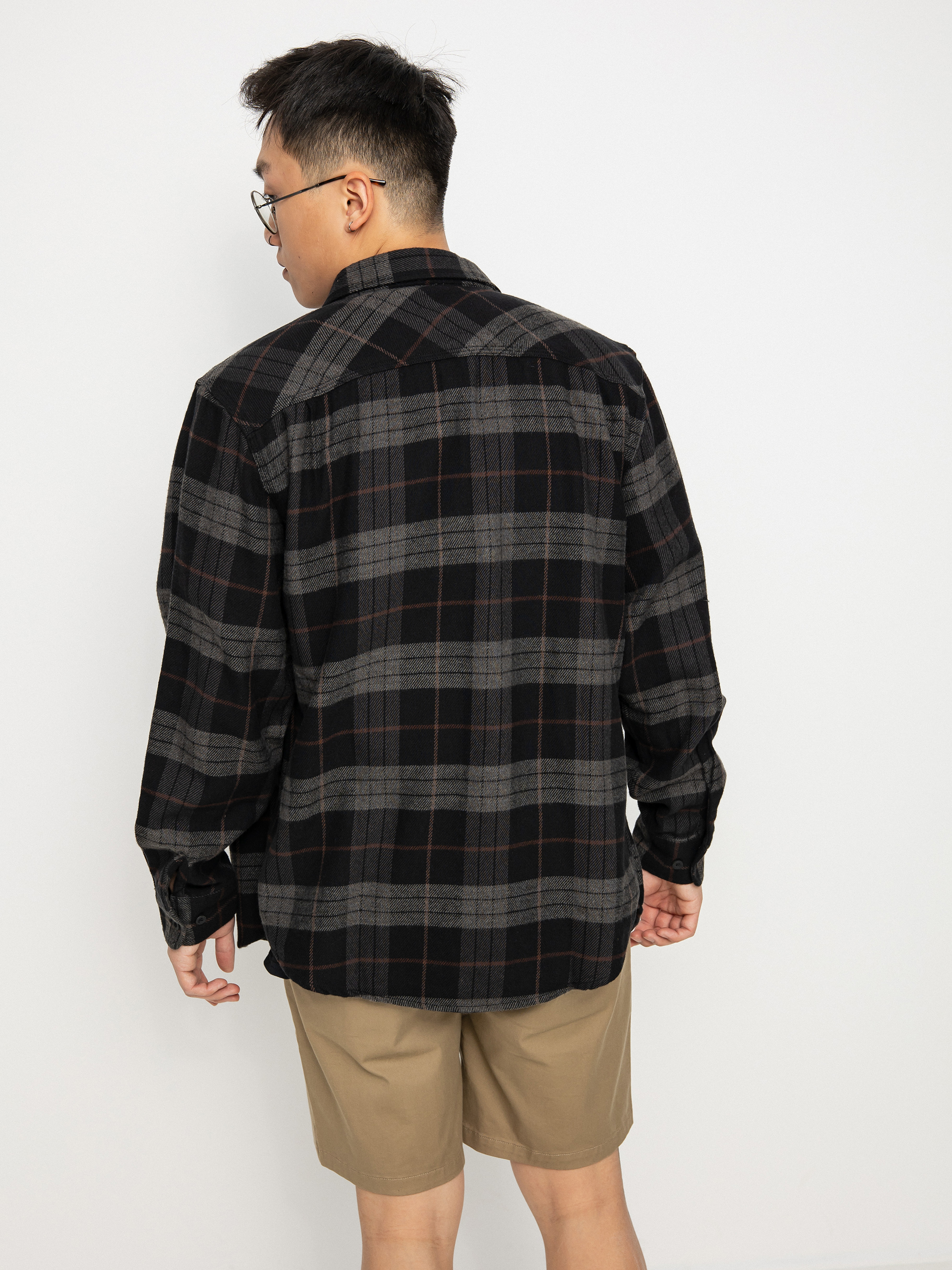 Brixton Bowery Flannel Hemd (black/charcoal)