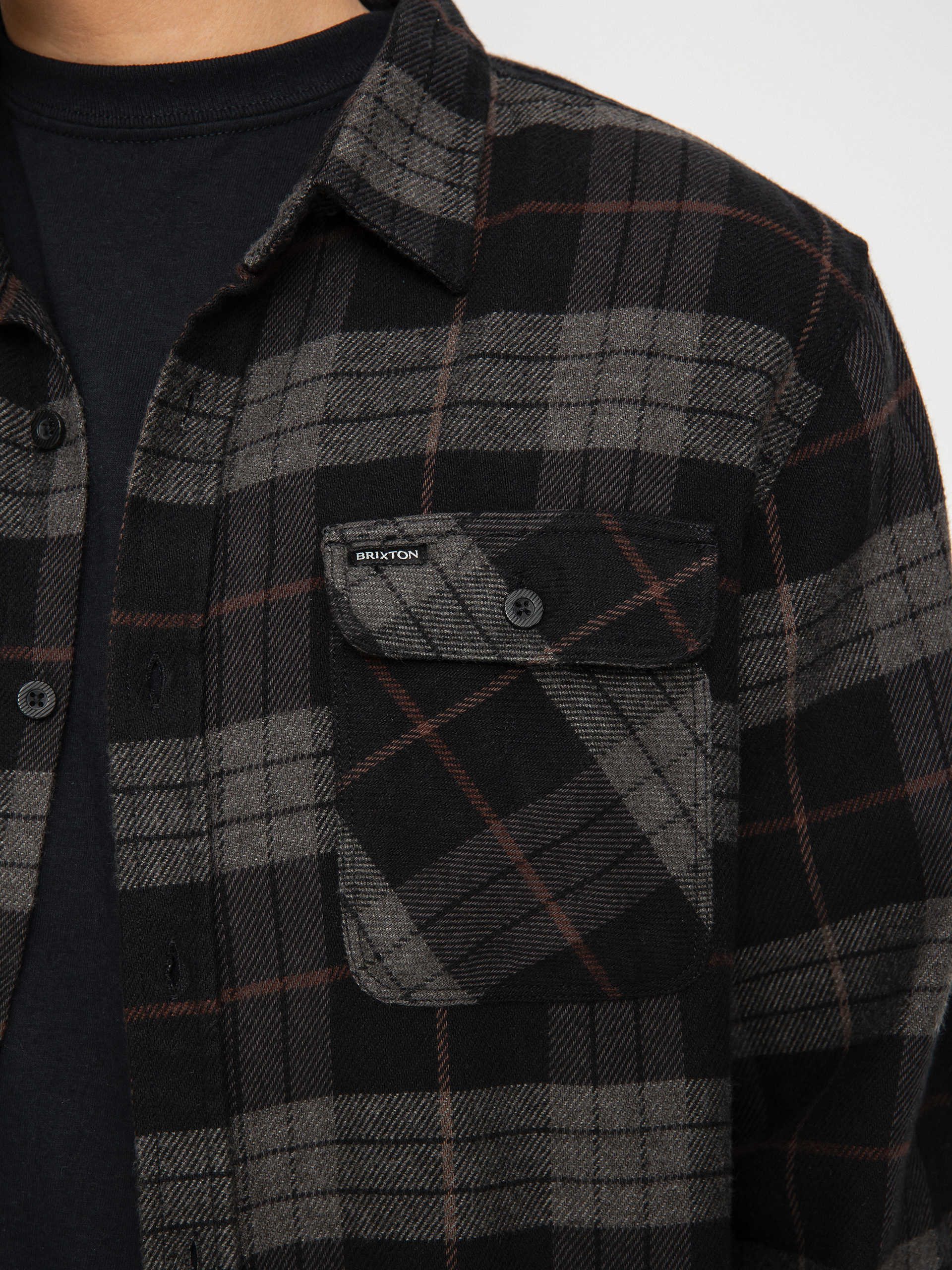 Brixton Bowery Flannel Hemd (black/charcoal)