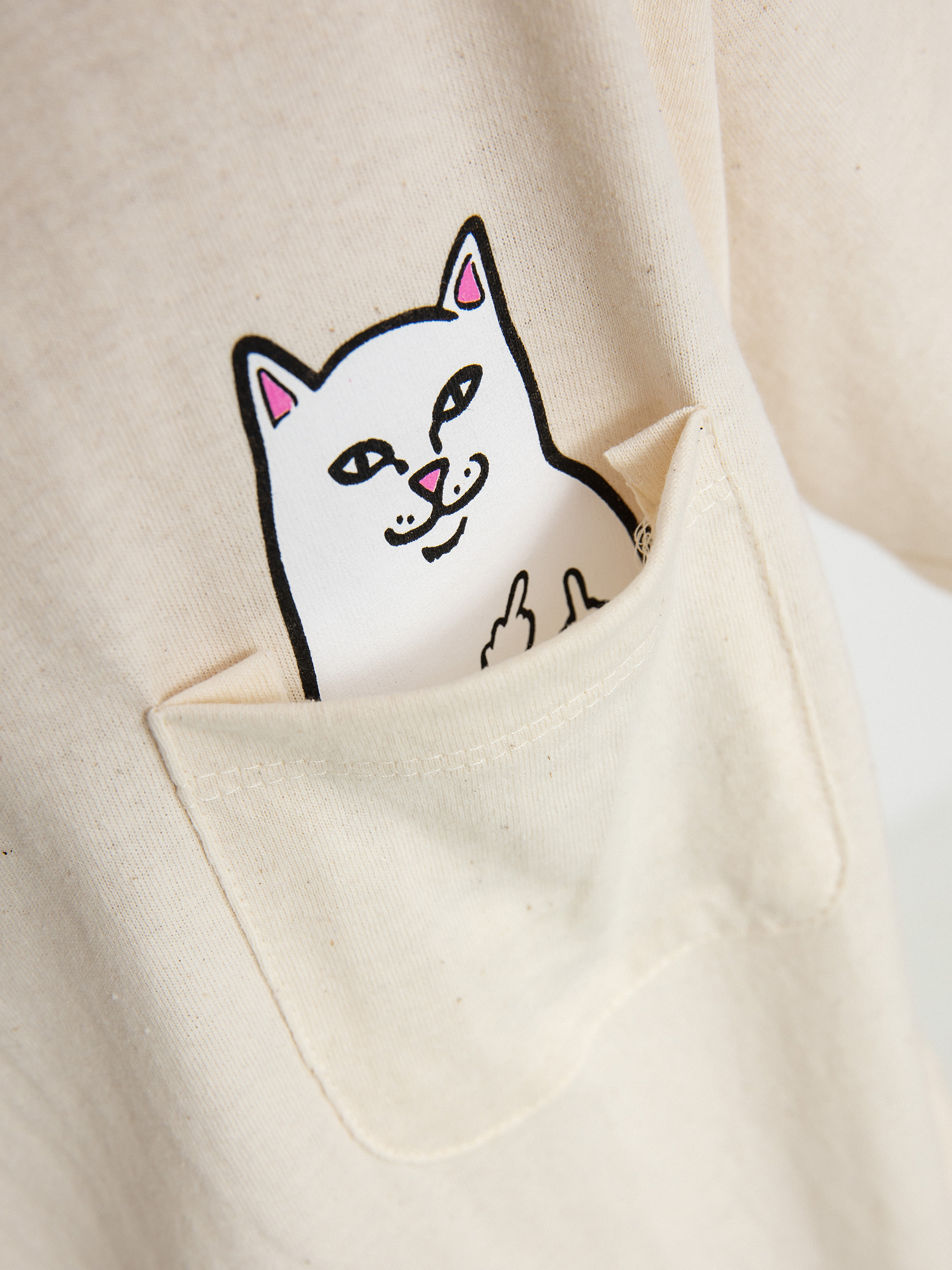RipNDip Lord Nermal Pocket T-shirt (natural)