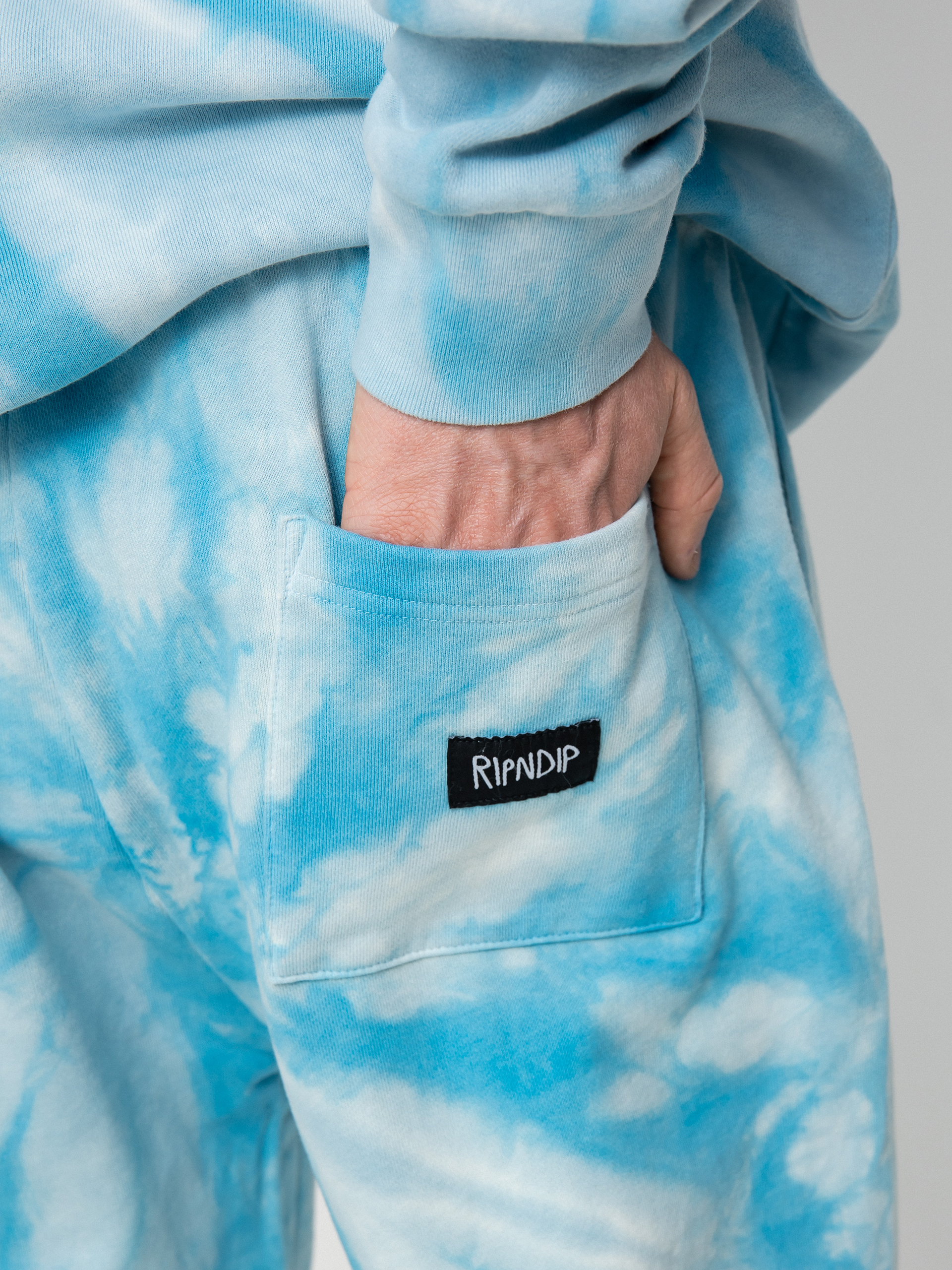 RipNDip Sent From Heaven Pants (light blue spiral dye)