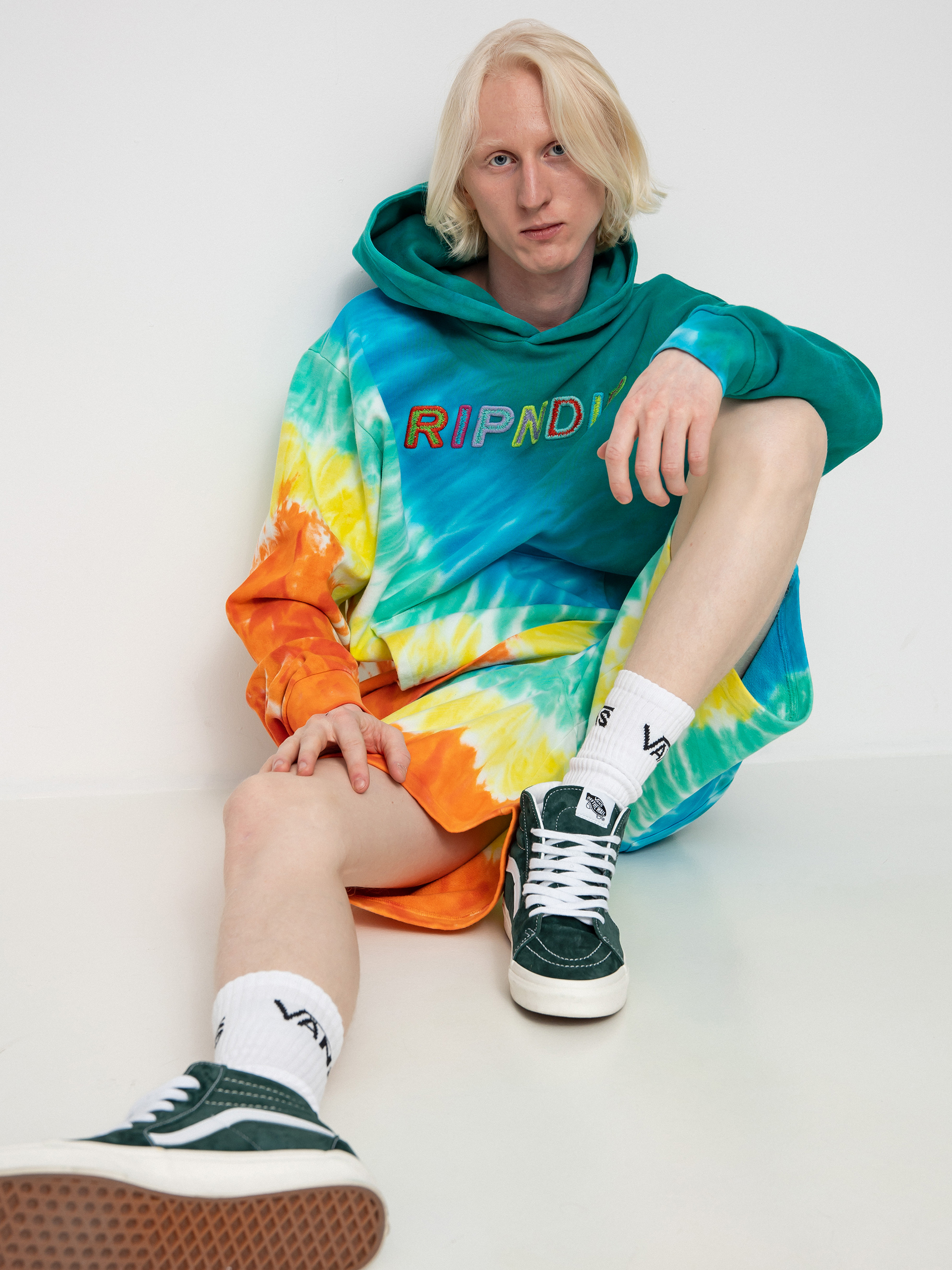 RipNDip Prisma HD Hoodie (teal rainbow dye)