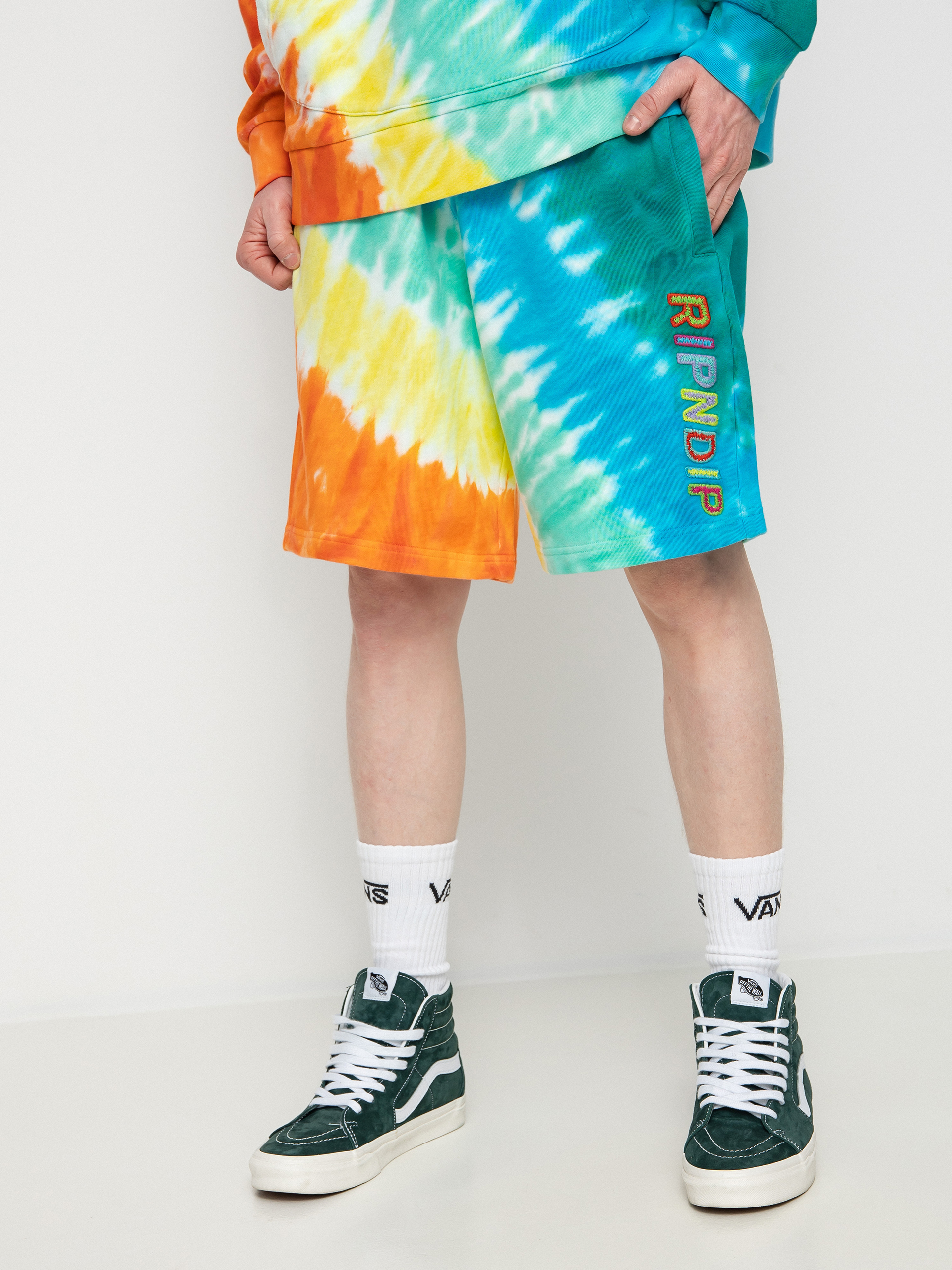 RipNDip Prisma Shorts (teal rainbow dye)