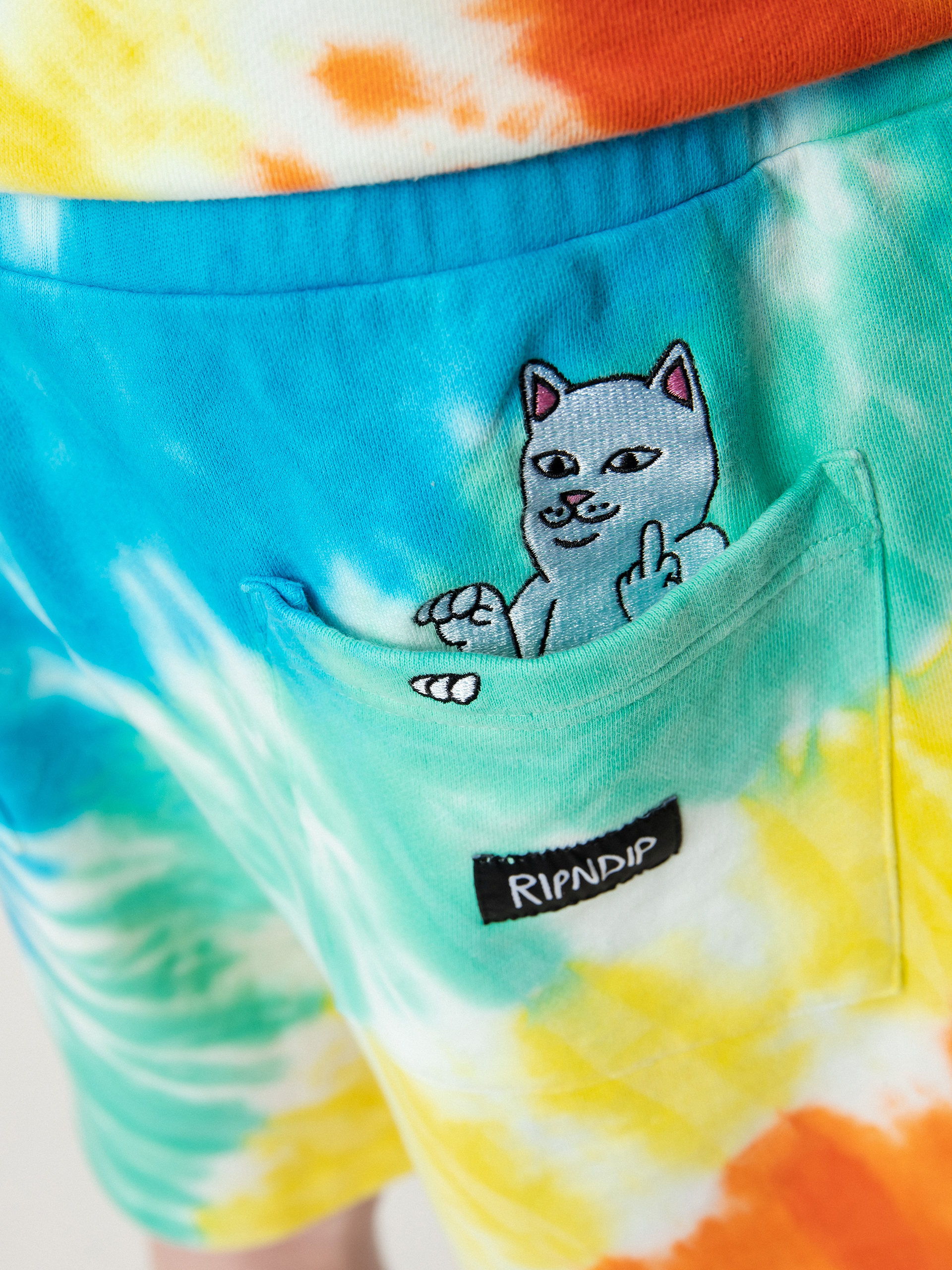 RipNDip Prisma Shorts (teal rainbow dye)