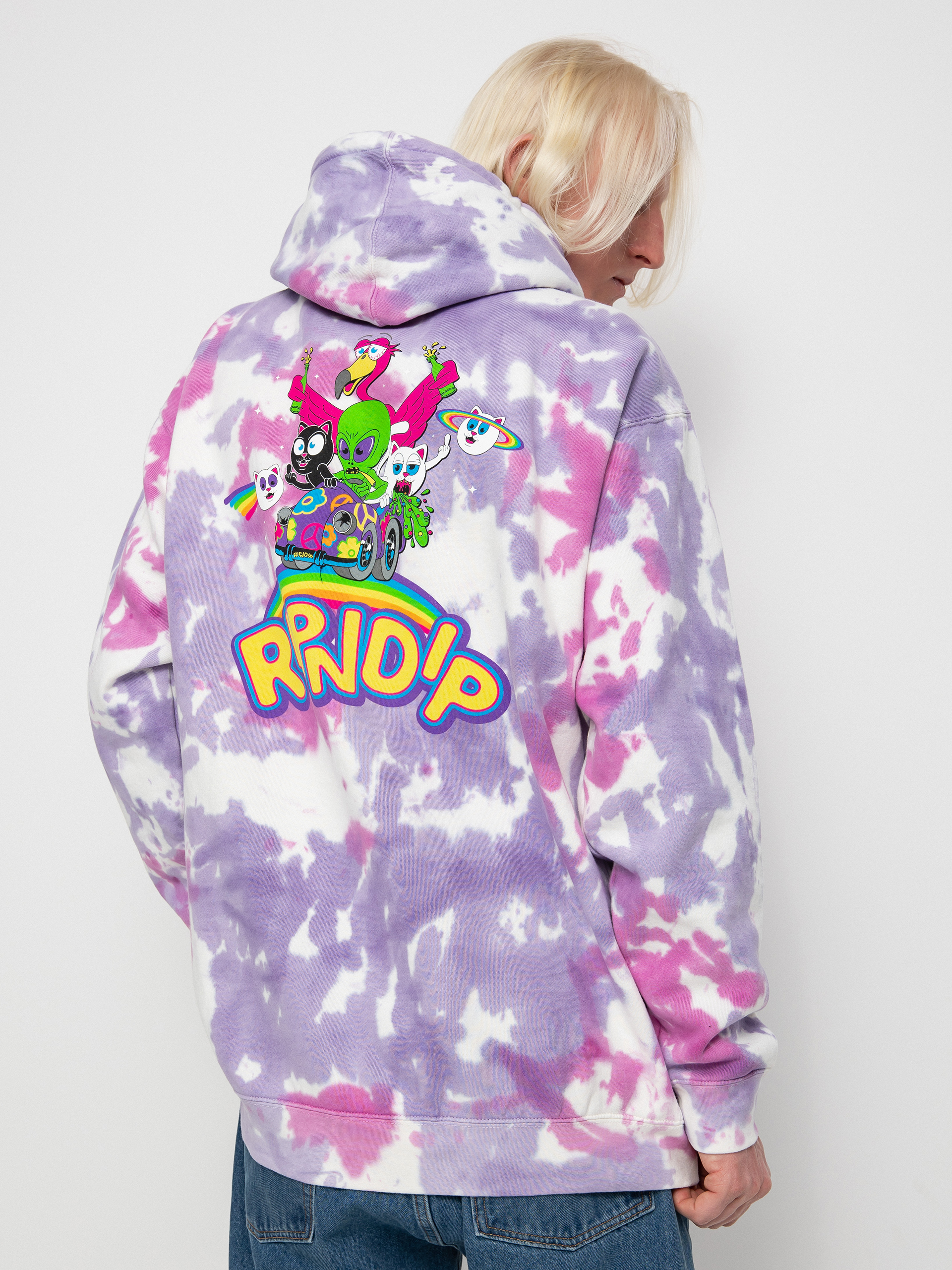 RipNDip Friends Forever HD Hoodie (pink/lavender tie dye)