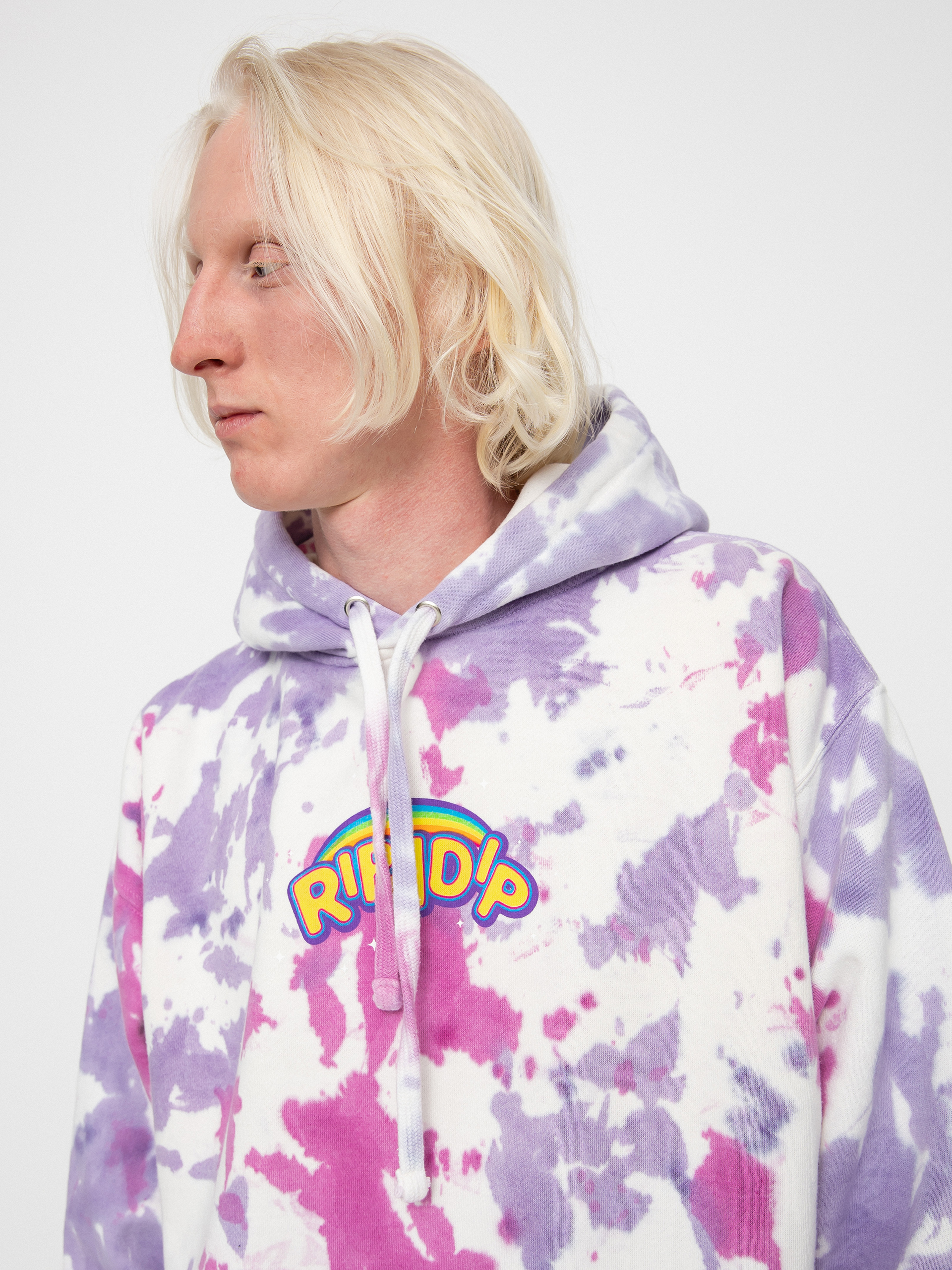RipNDip Friends Forever HD Hoodie (pink/lavender tie dye)