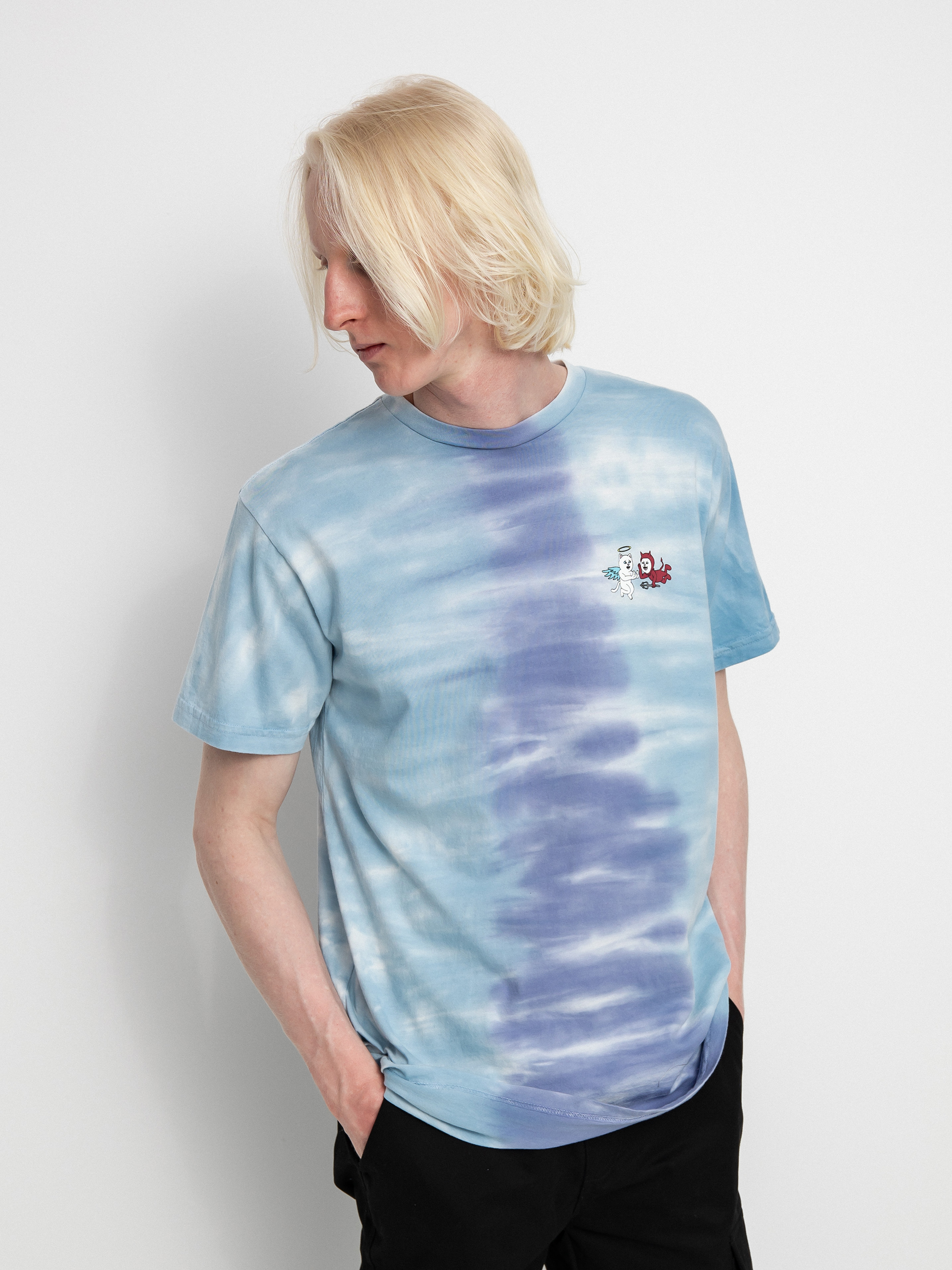 RipNDip Limbo T-shirt (periwinkle/light blue split dye)