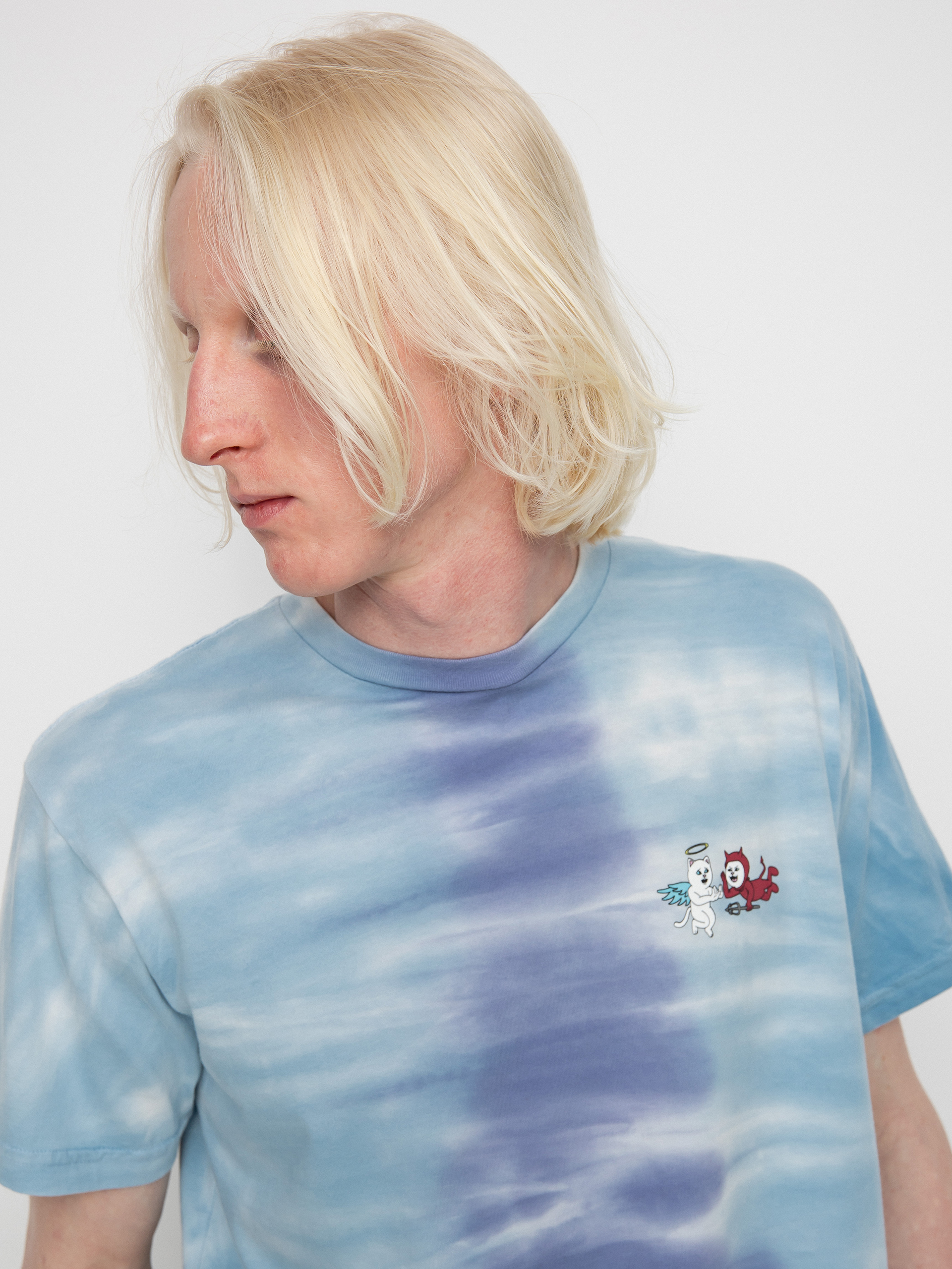 RipNDip Limbo T-shirt (periwinkle/light blue split dye)