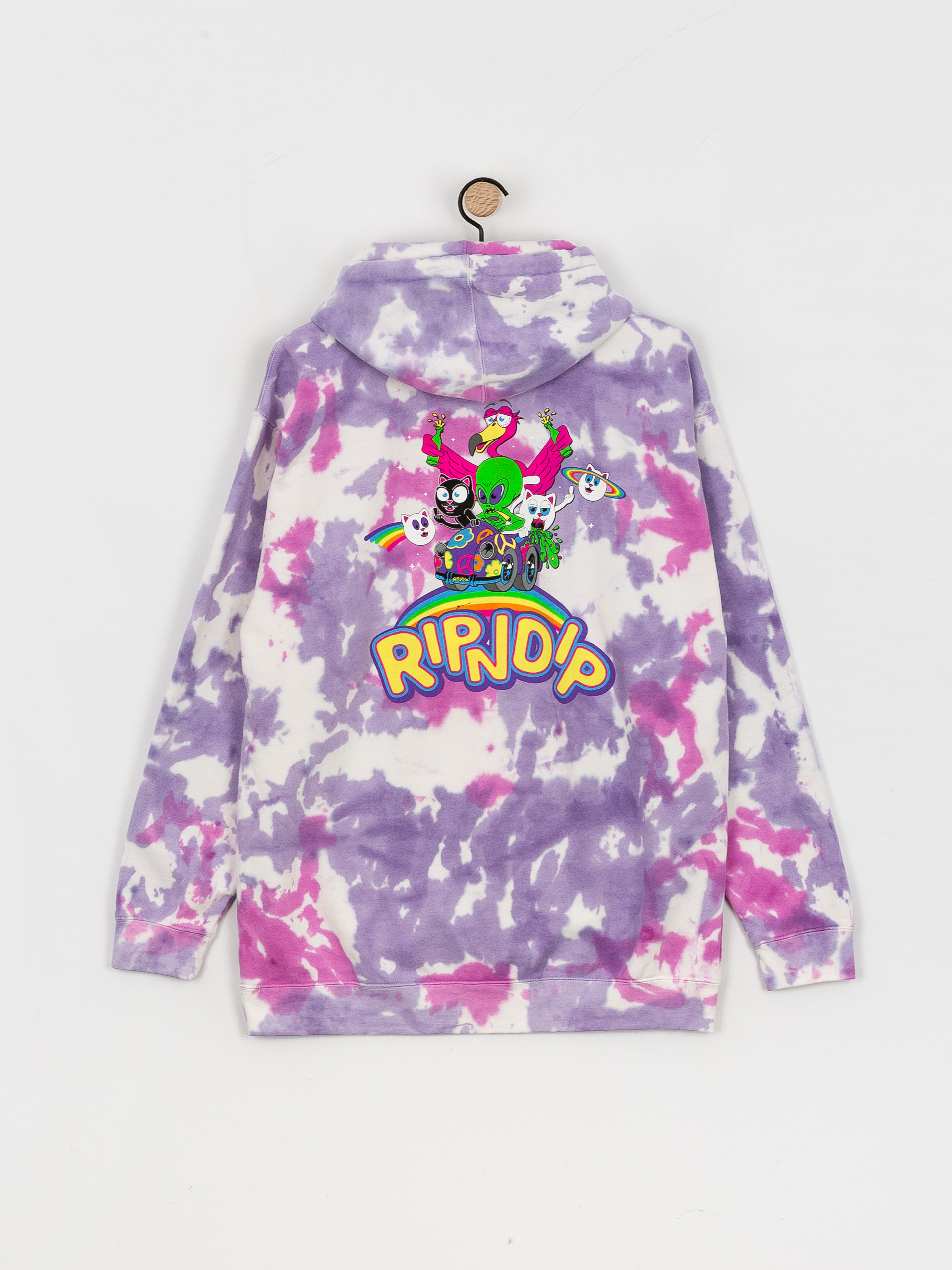 RipNDip Friends Forever HD Hoodie (pink/lavender tie dye)