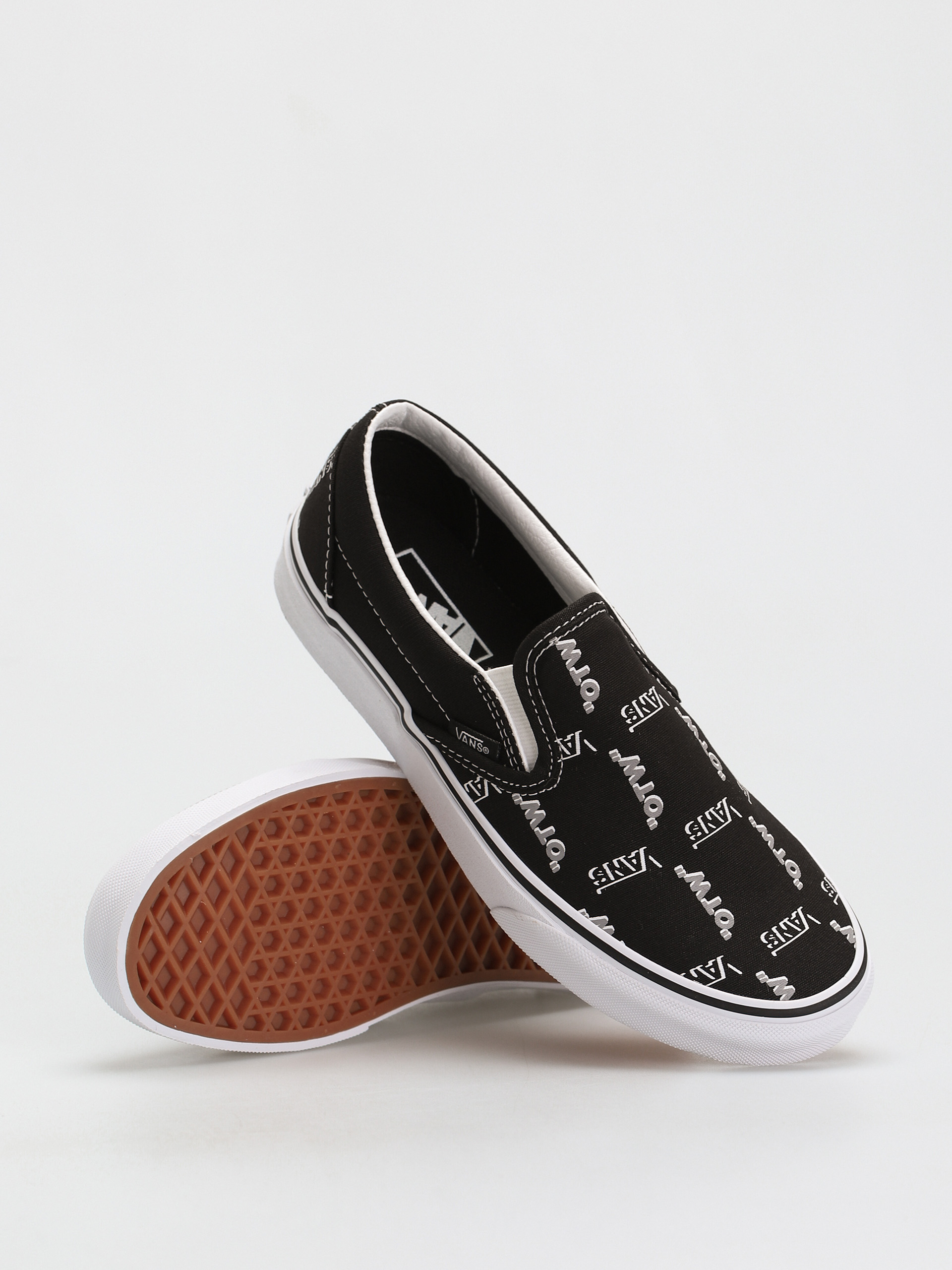 Vans Classic Slip On Shoes (shadow vans/black/true white)