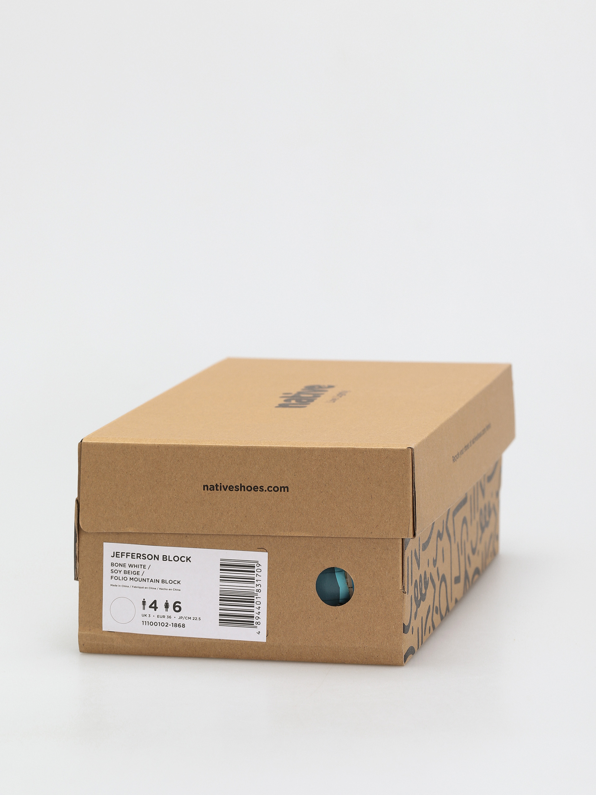 Native Jefferson Block Shoes (bone white/soy beige/folio mountain block)