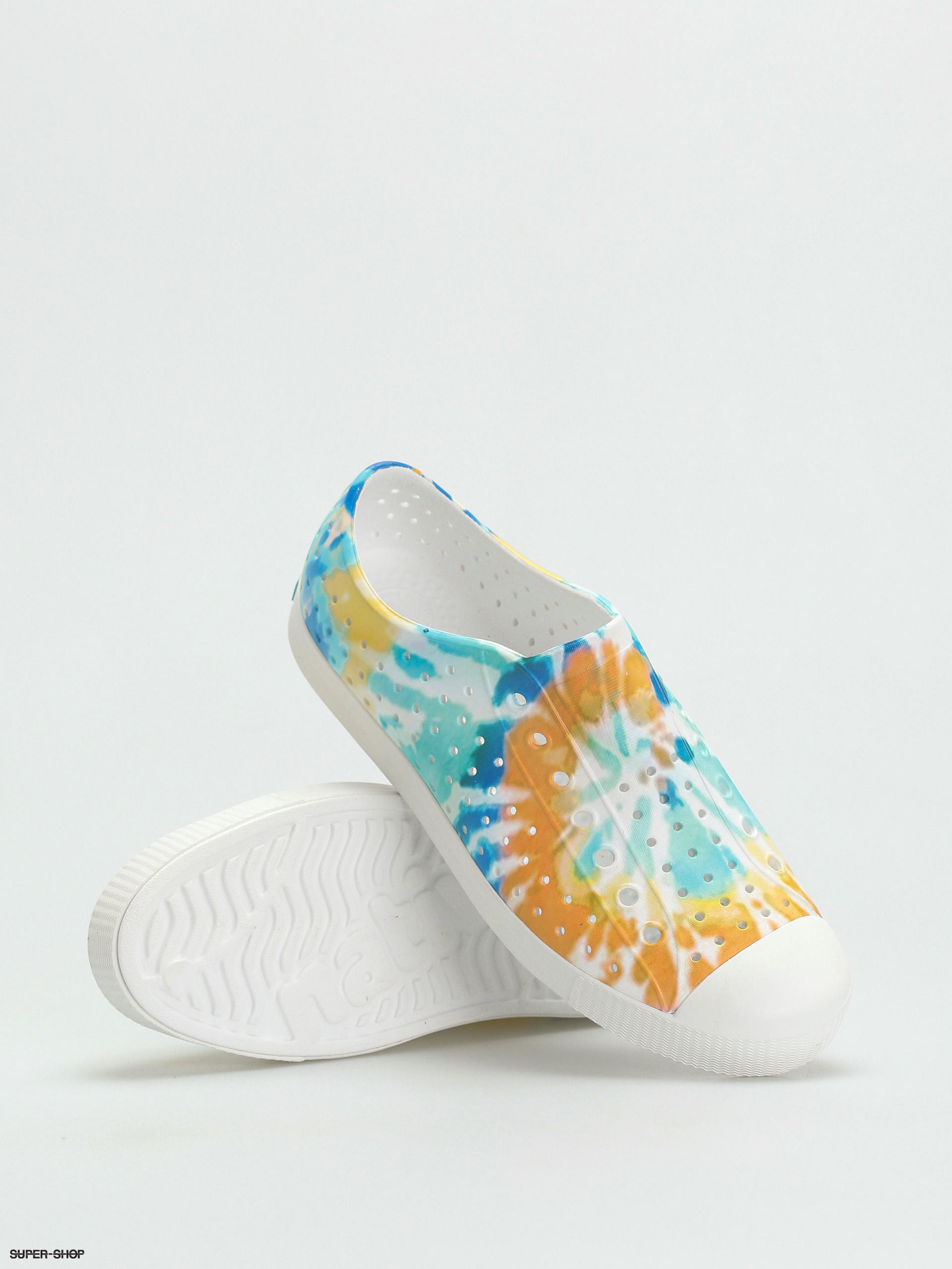 Native Jefferson Print Shoes (shell white/shell white/orange tie dye)