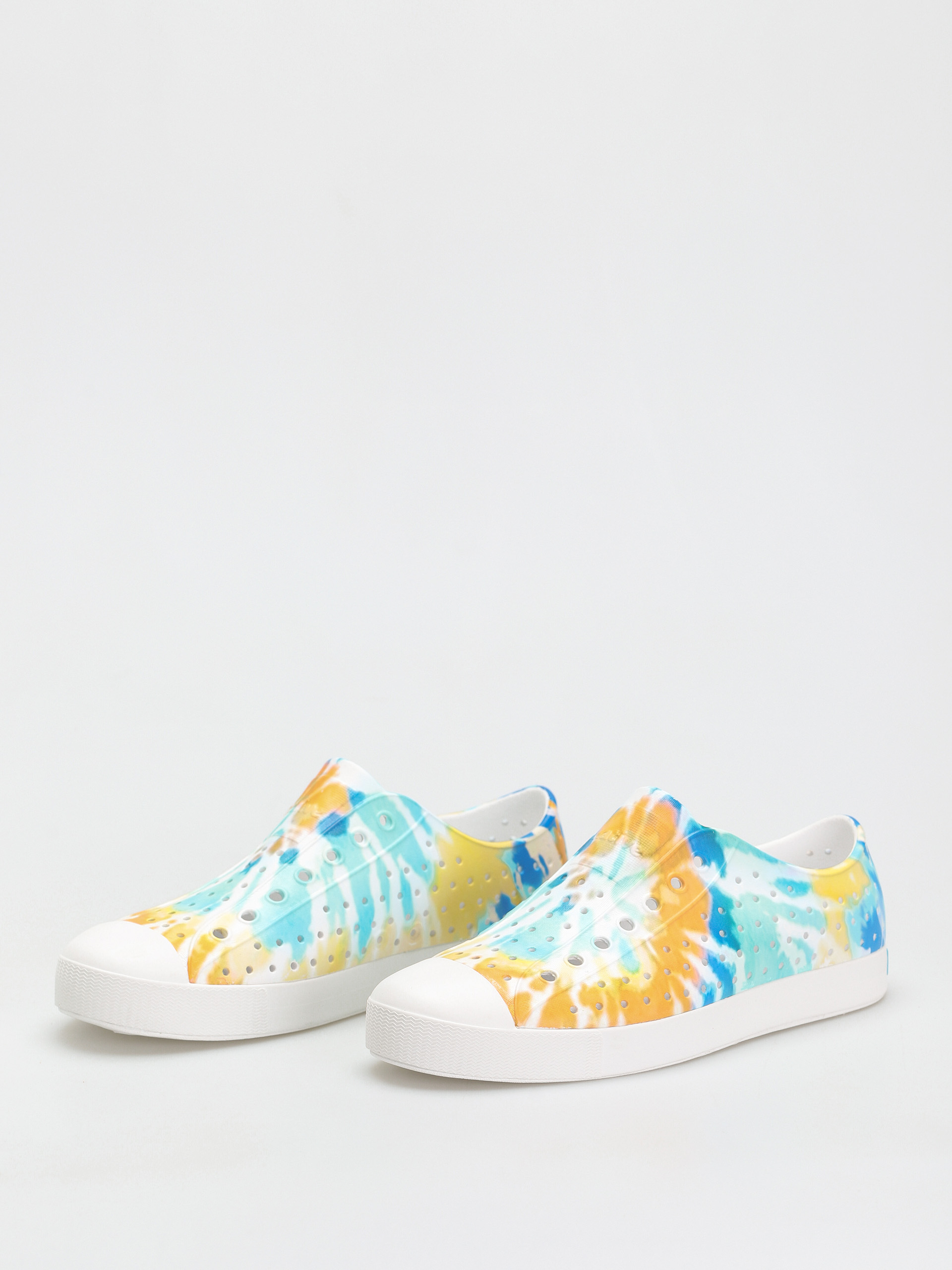Native Jefferson Print Shoes (shell white/shell white/orange tie dye)