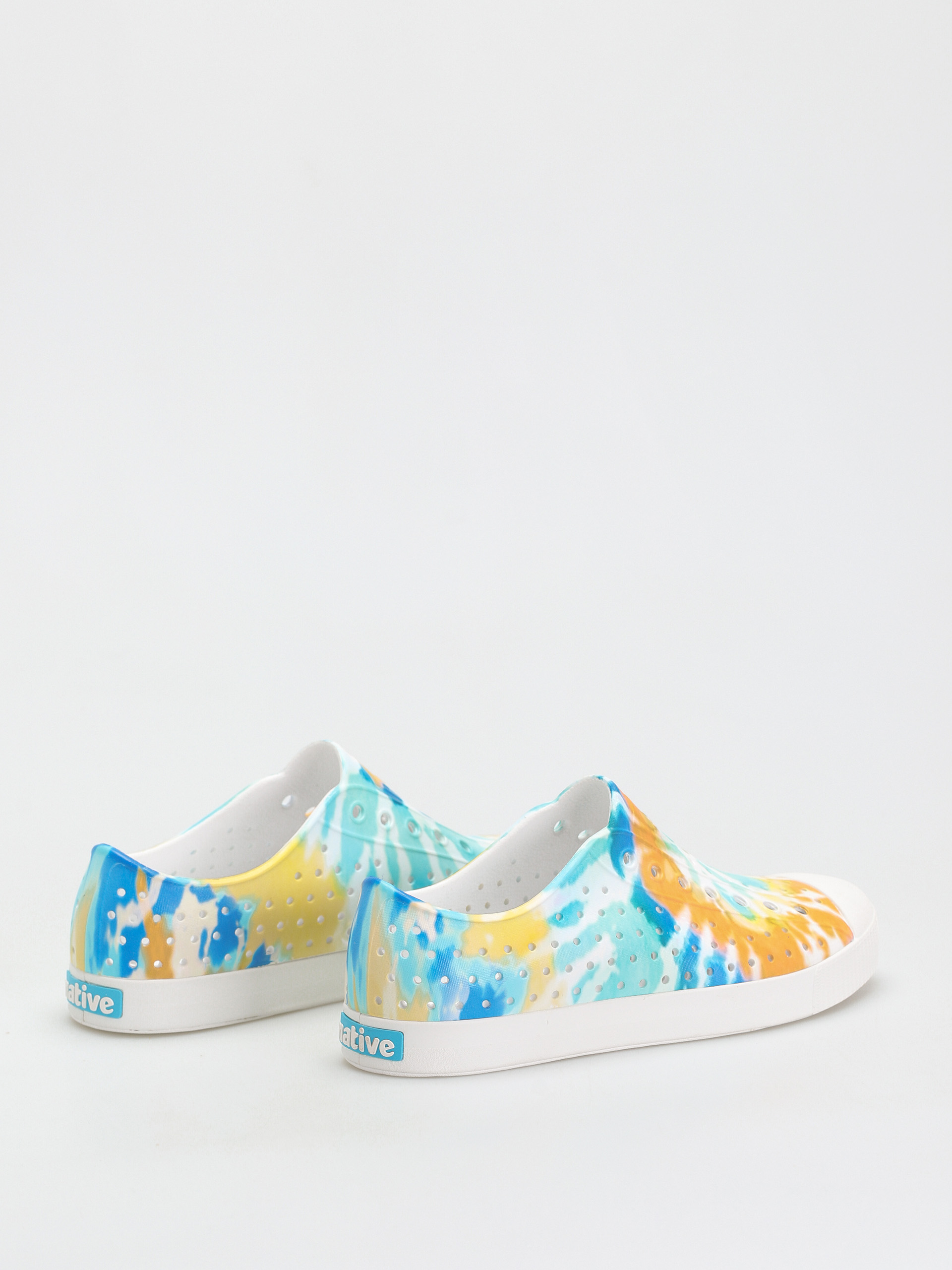 Native Jefferson Print Shoes (shell white/shell white/orange tie dye)