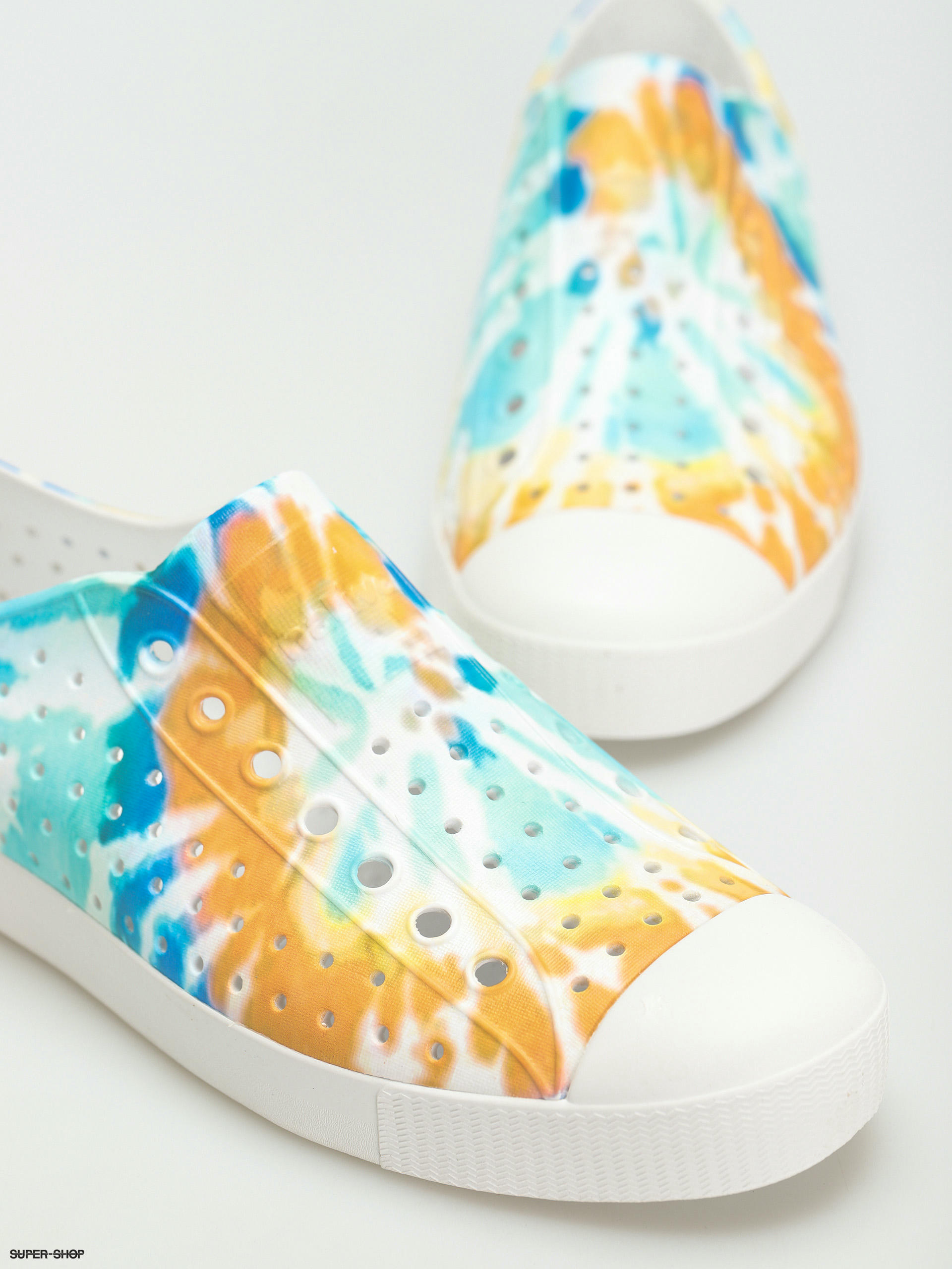 Native Jefferson Print Shoes (shell white/shell white/orange tie dye)