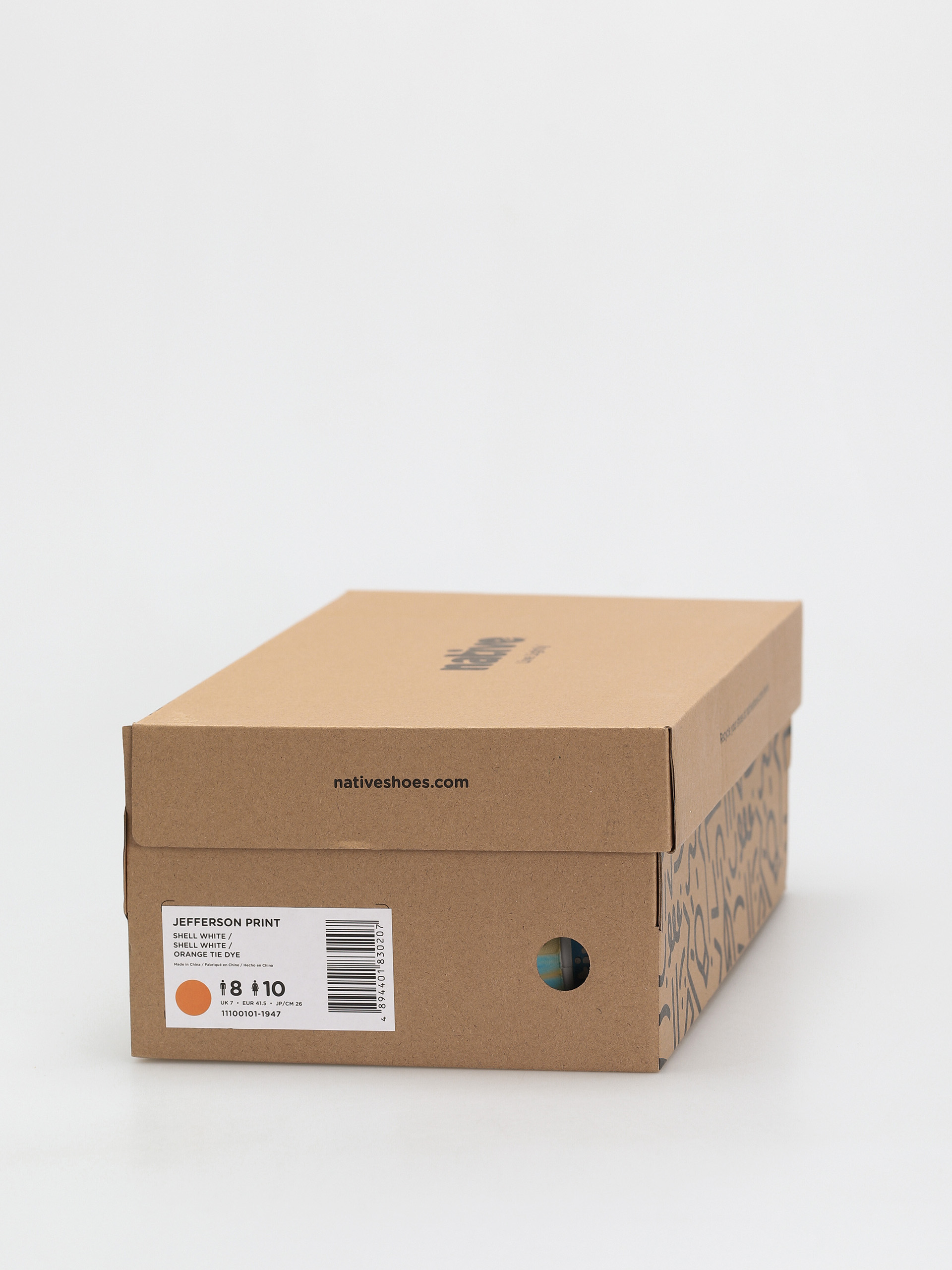 Native Jefferson Print Shoes (shell white/shell white/orange tie dye)