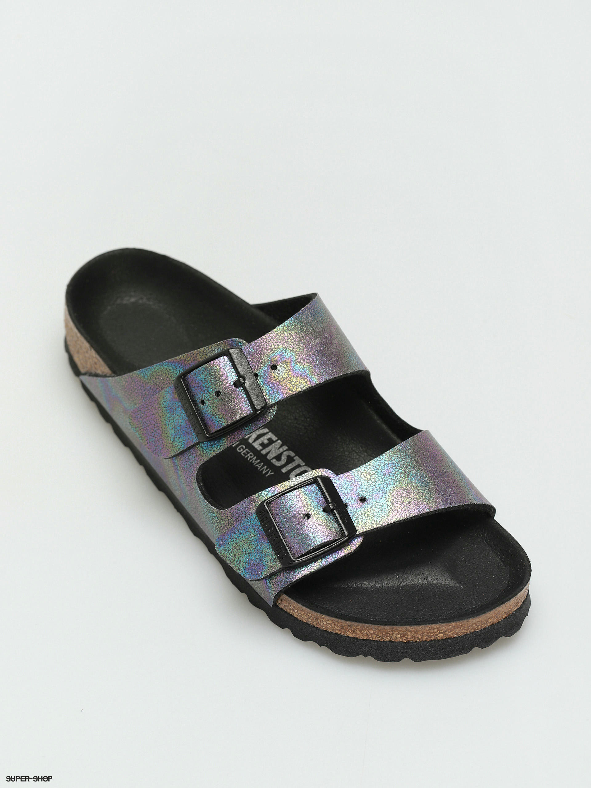 iridescent flip flops