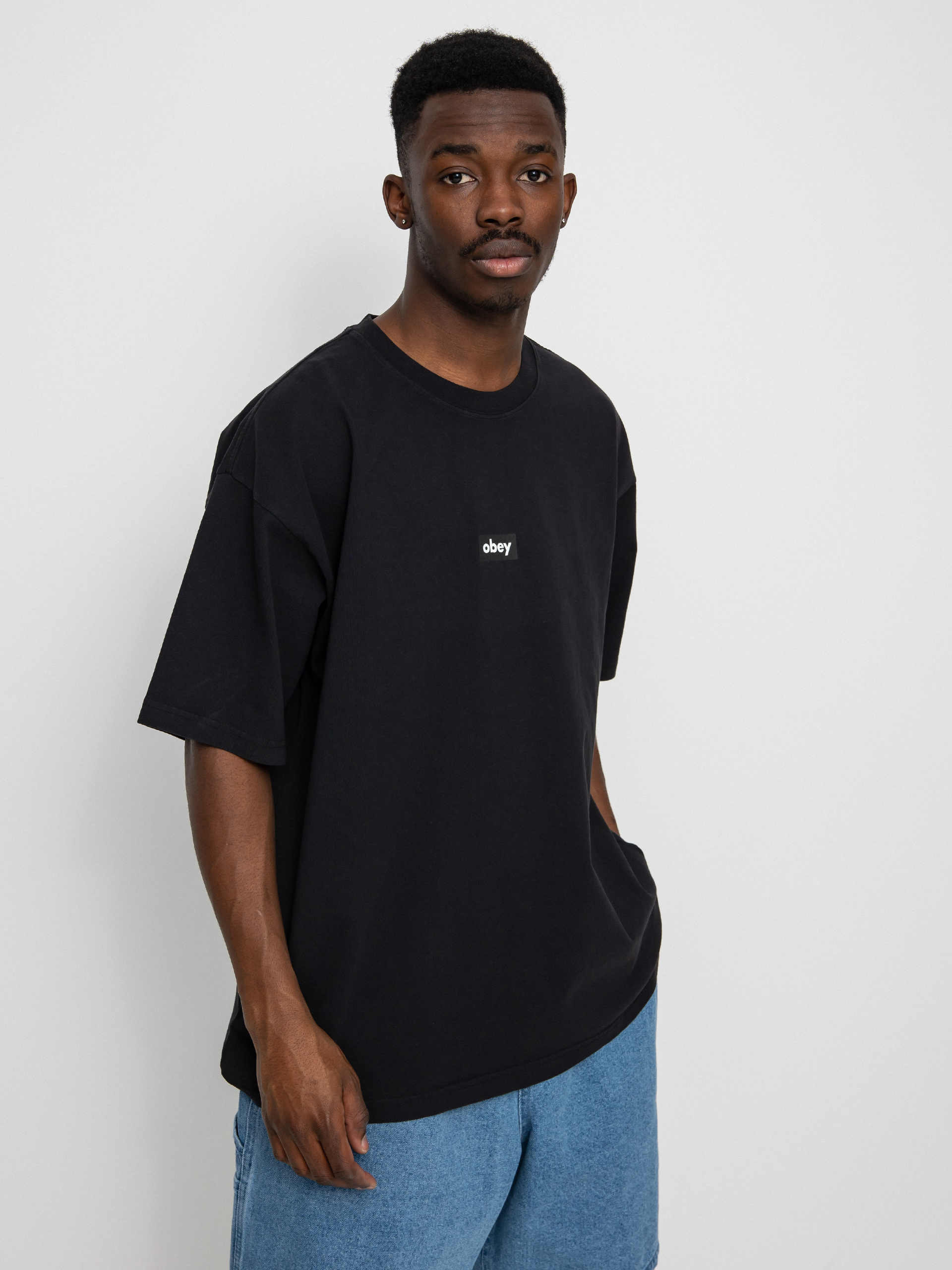 OBEY Black Bar T-shirt (off black)