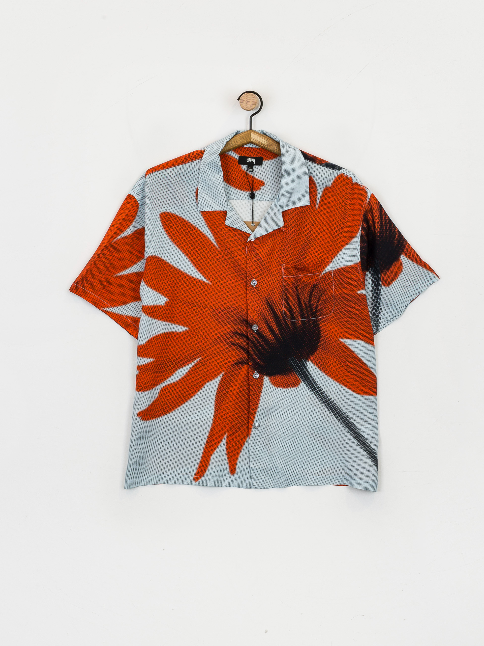 Stussy Halftone Flower Shirt - multicolor (light blue)