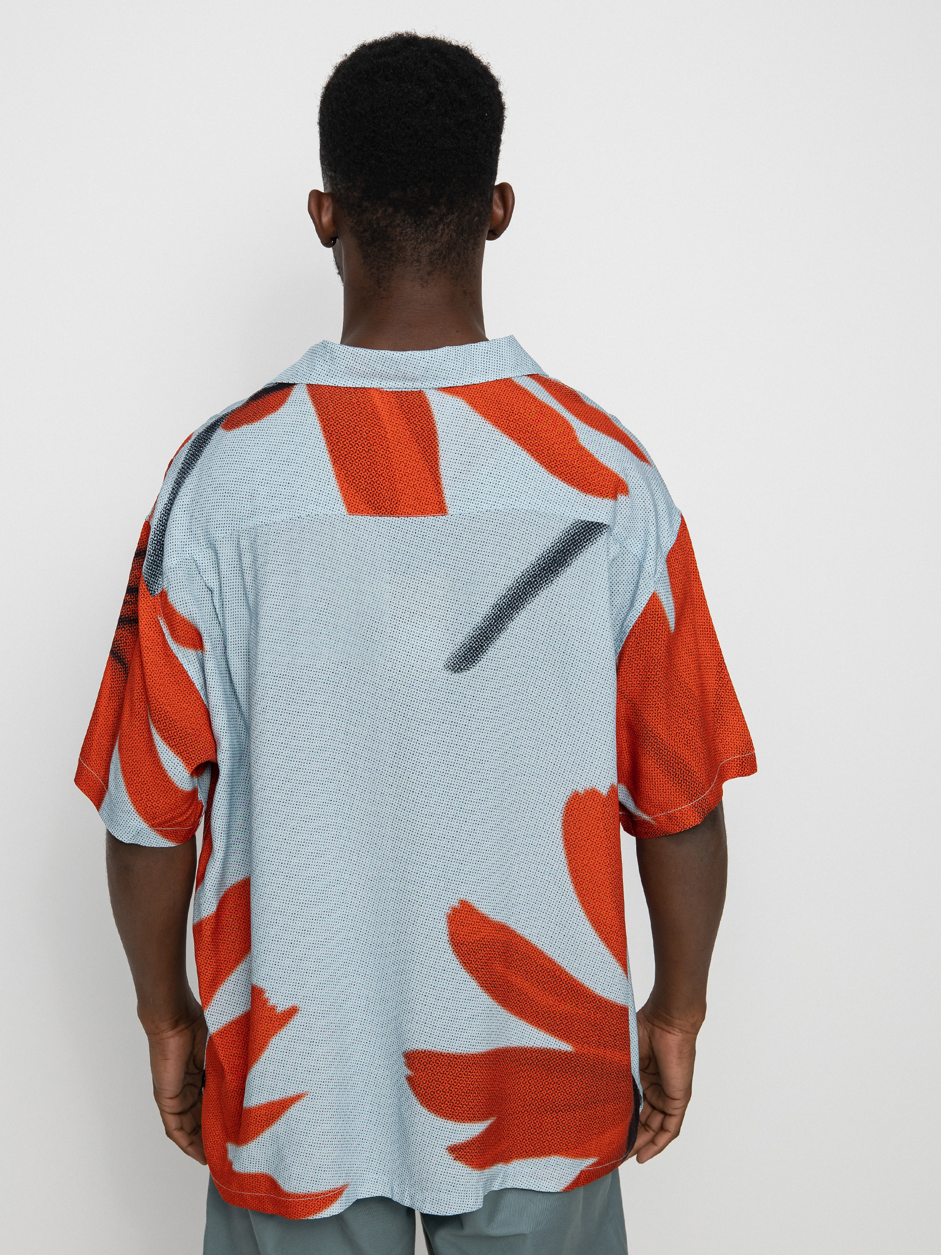Stussy Halftone Flower Shirt - multicolor (light blue)