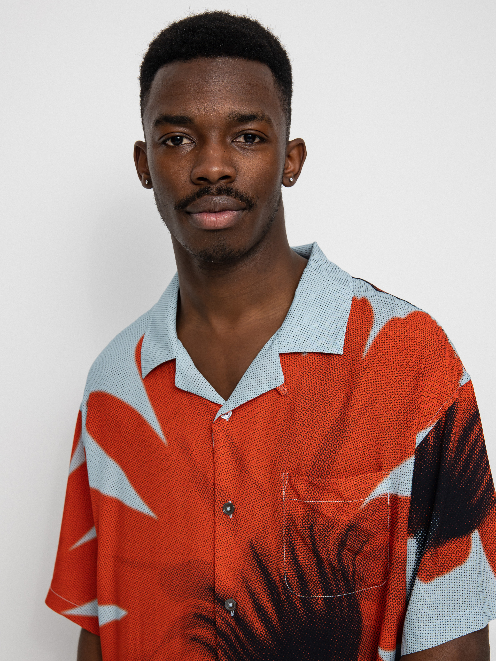 Buy Stussy Halftone Flower Shirt 'Light Blue' - 1110230 LIGH
