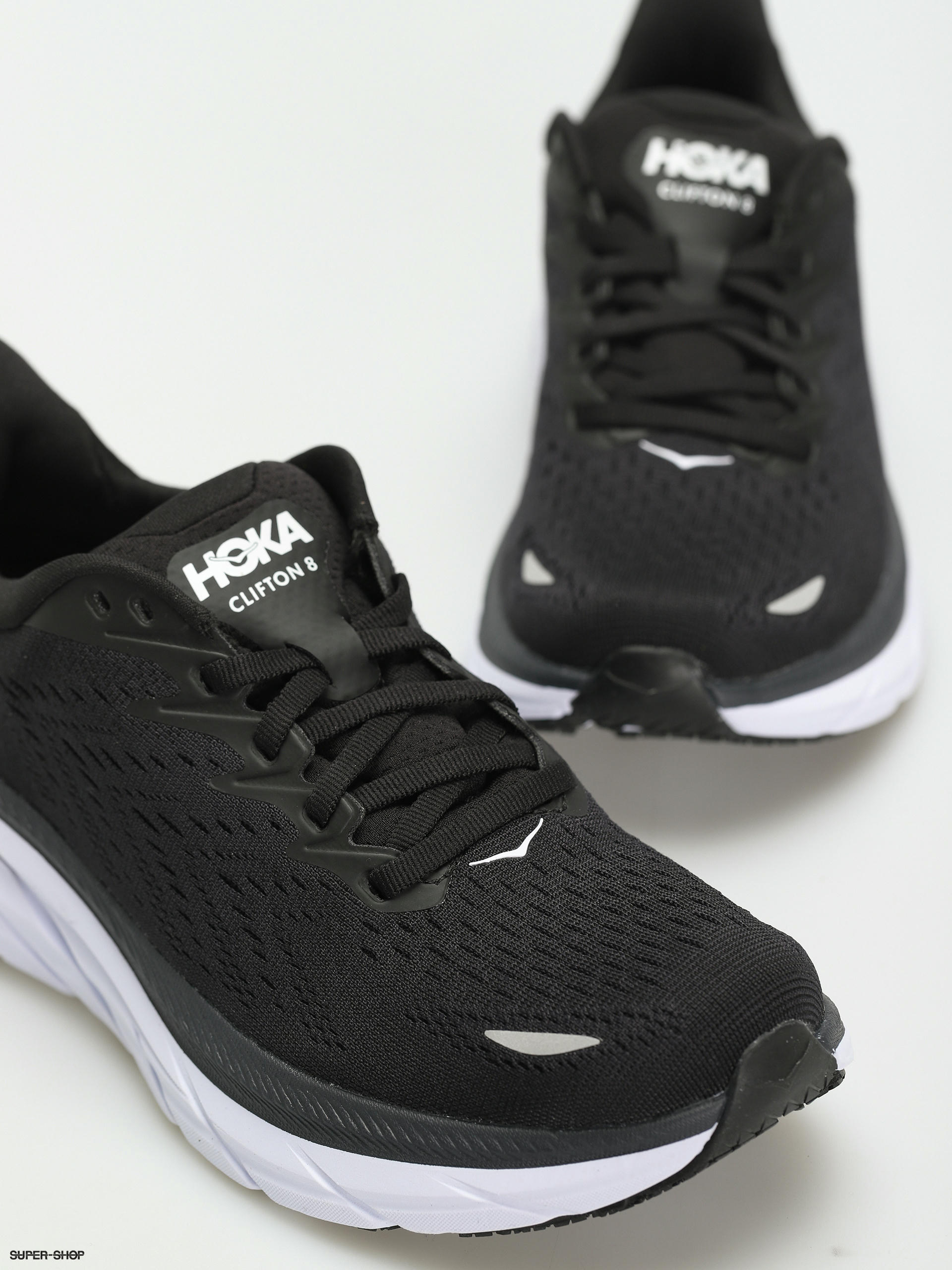 hoka shoes black and white